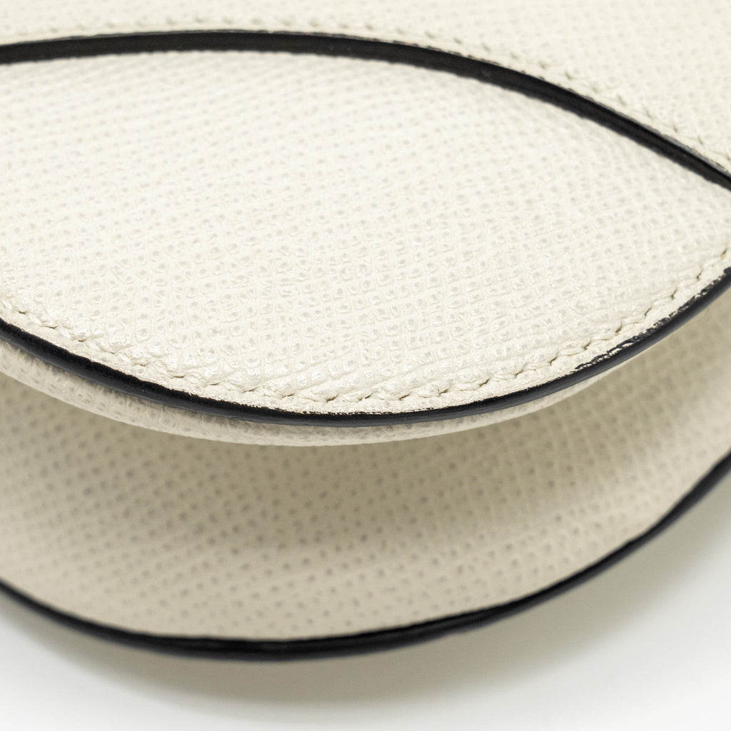DIOR MINI SADDLE BAG CALFSKIN WHITE GHW