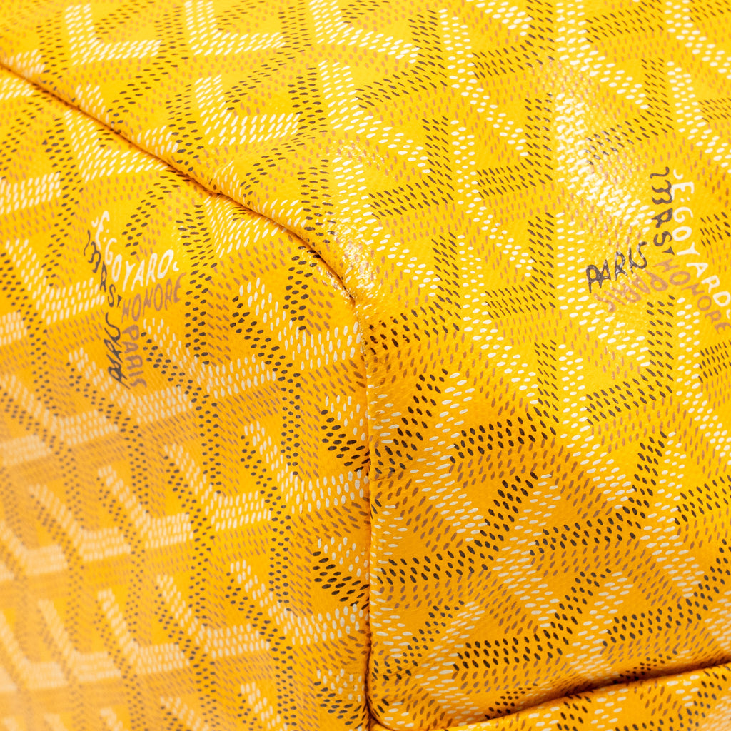 GOYARD SAINT LOUIS PM TOTE BAG GOYARDINE CANVAS/CALFSKIN LEATHER YELLOW SHW