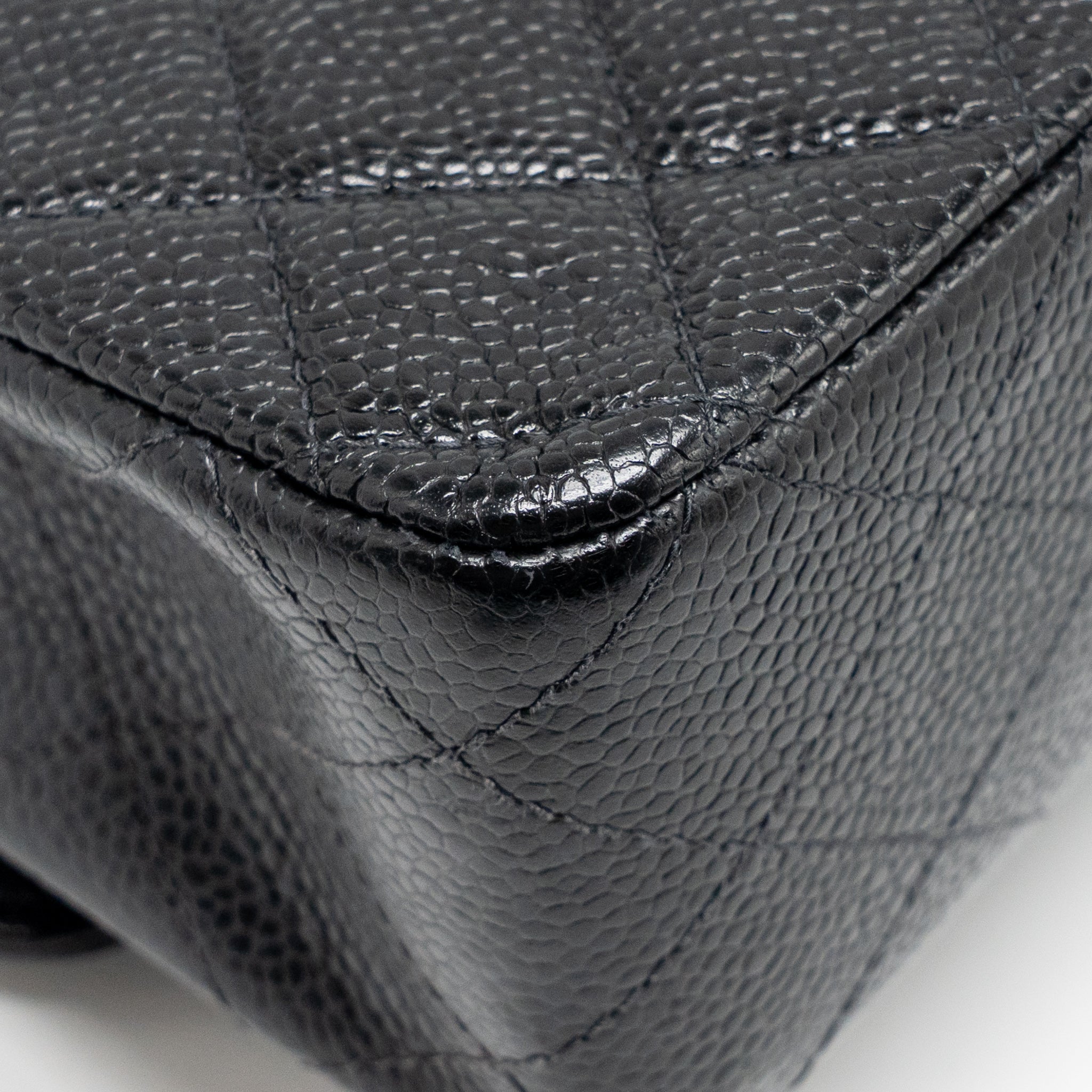 CHANEL MEDIUM CLASSIC DOUBLE FLAP BAG CAVIAR BLACK SHW