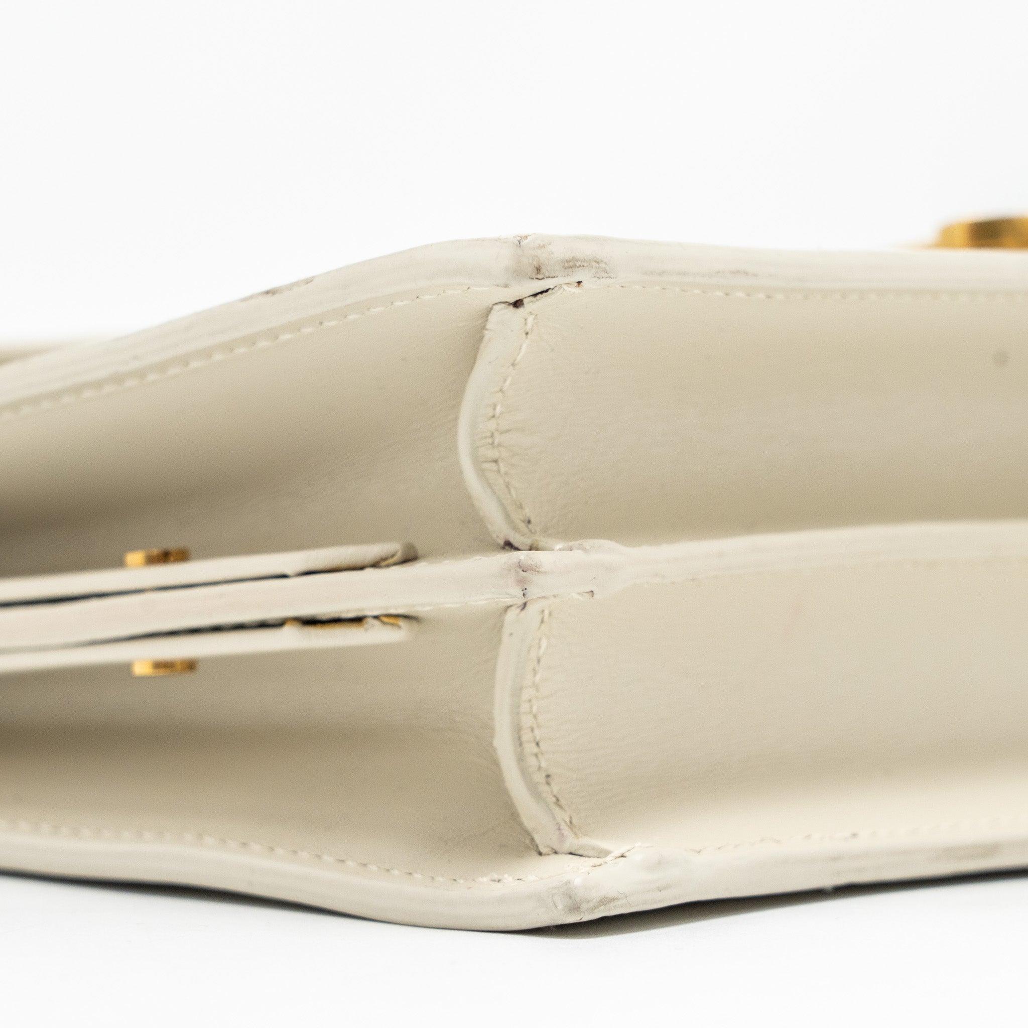 SAINT LAURENT/YSL CASSANDRA CHAIN WALLET CALFSKIN WHITE GHW