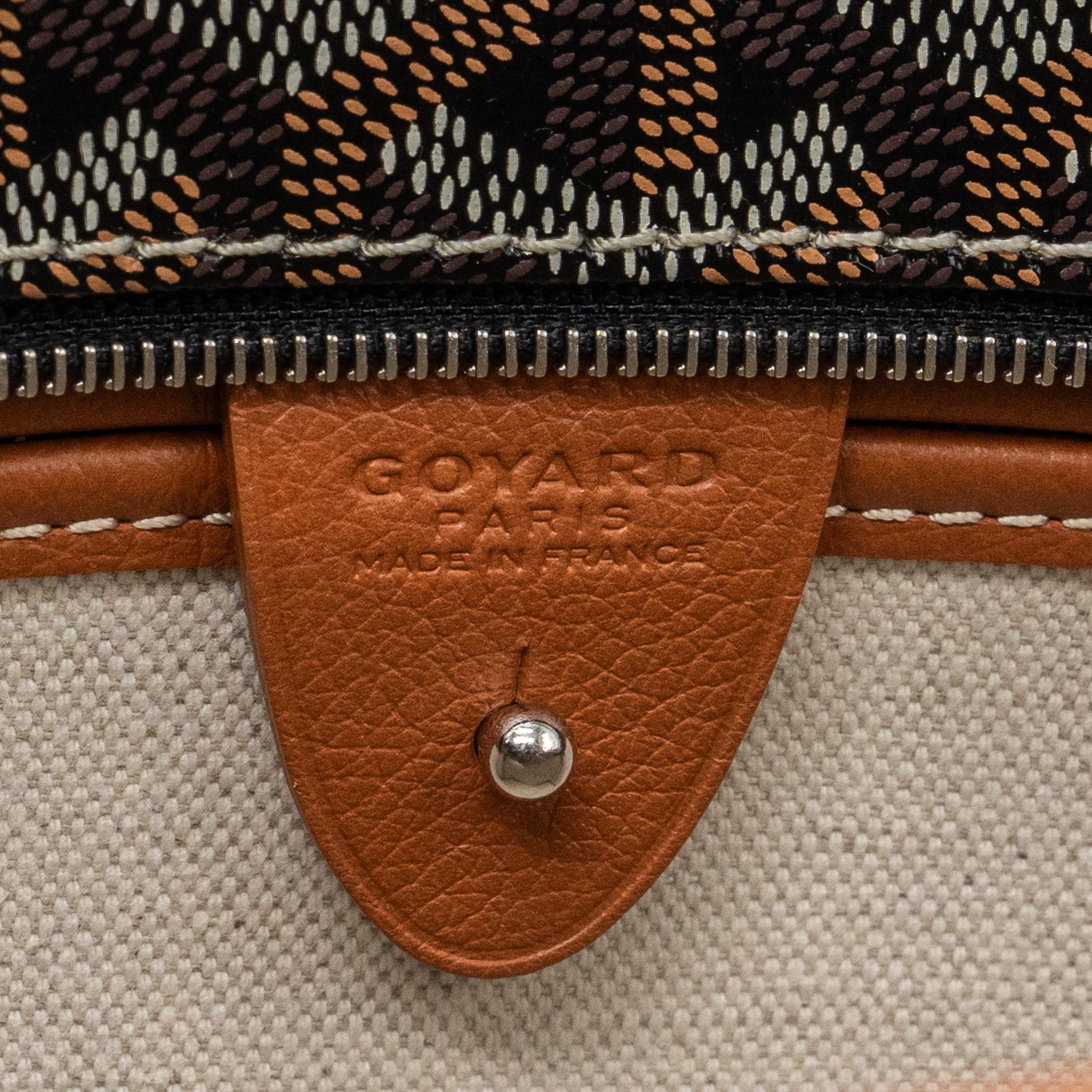 GOYARD ARTOIS PM BAG CANVAS/ CALFSKIN BLACK/ TAN SHW