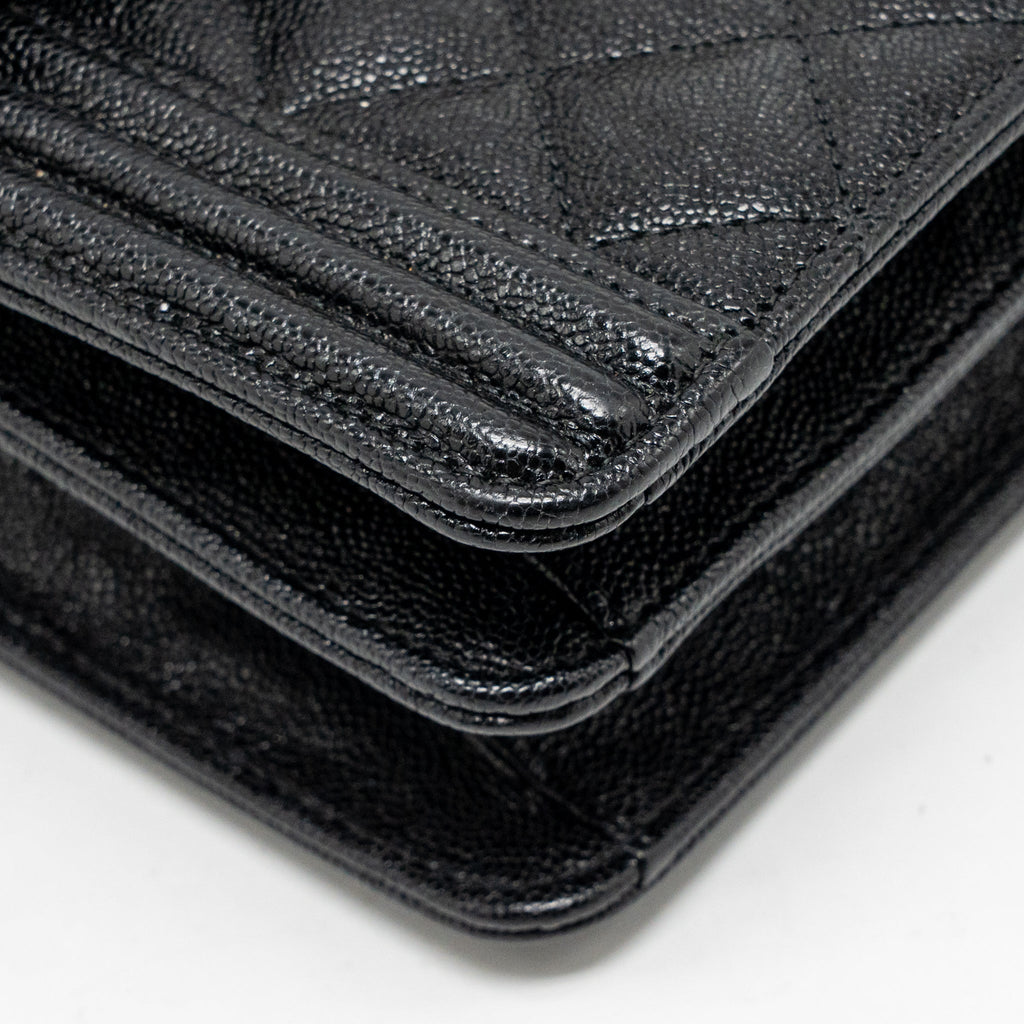 CHANEL NORTH SOUTH/VERTICAL BOY BAG CAVIAR BLACK GHW