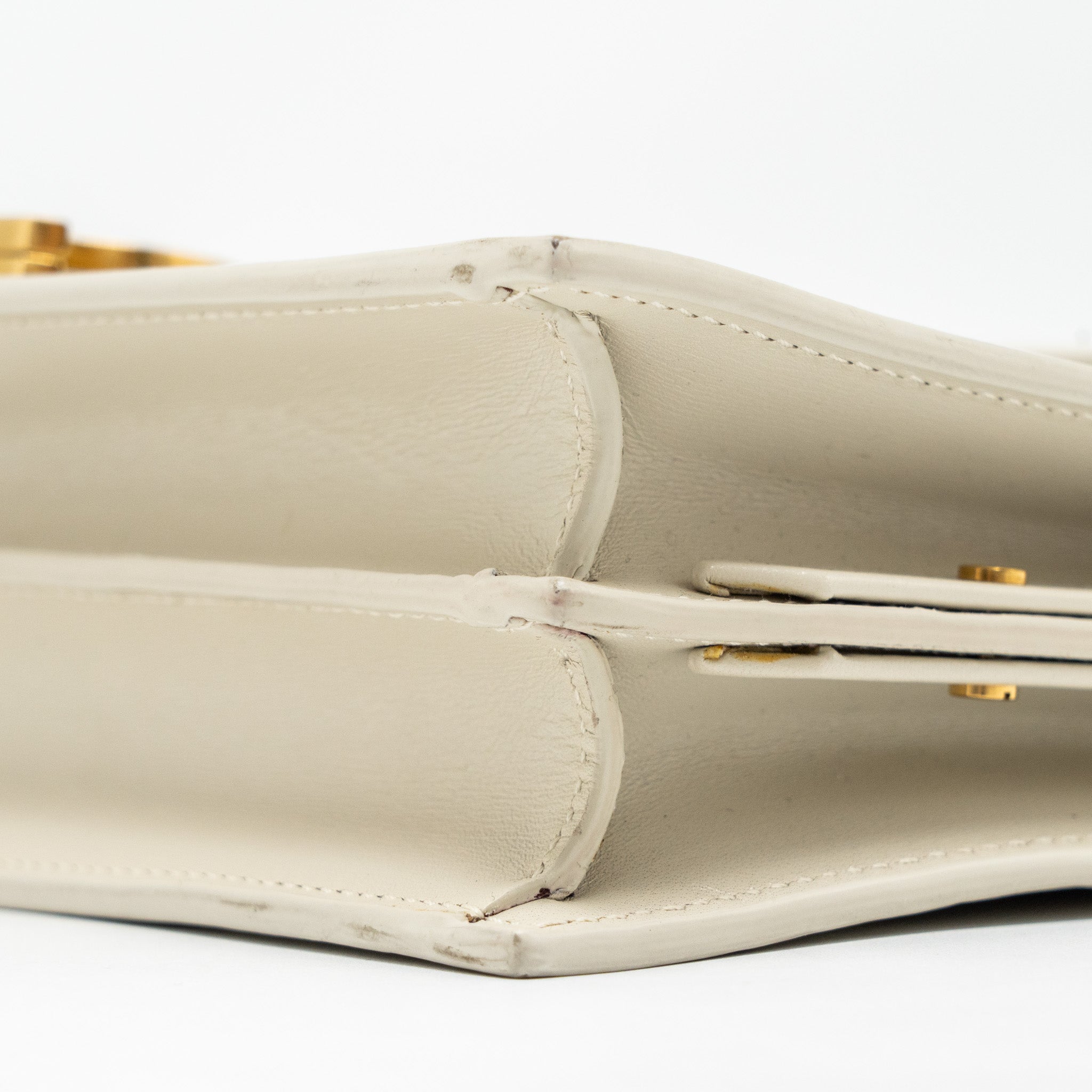 SAINT LAURENT/YSL CASSANDRA CHAIN WALLET CALFSKIN WHITE GHW