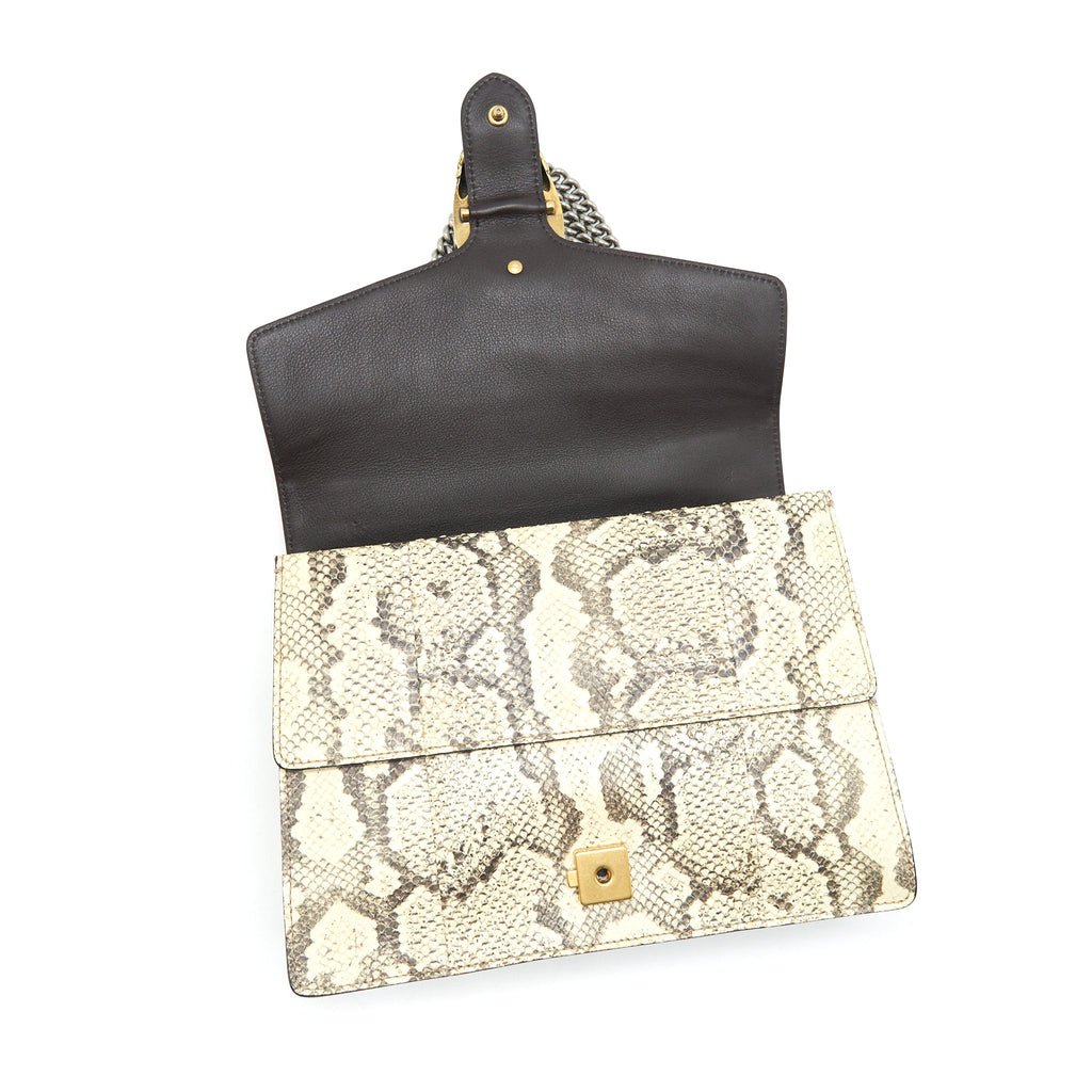 GUCCI DIONYSUS PYTHON MEDIUM SHOULDER BAG IN BEIGE