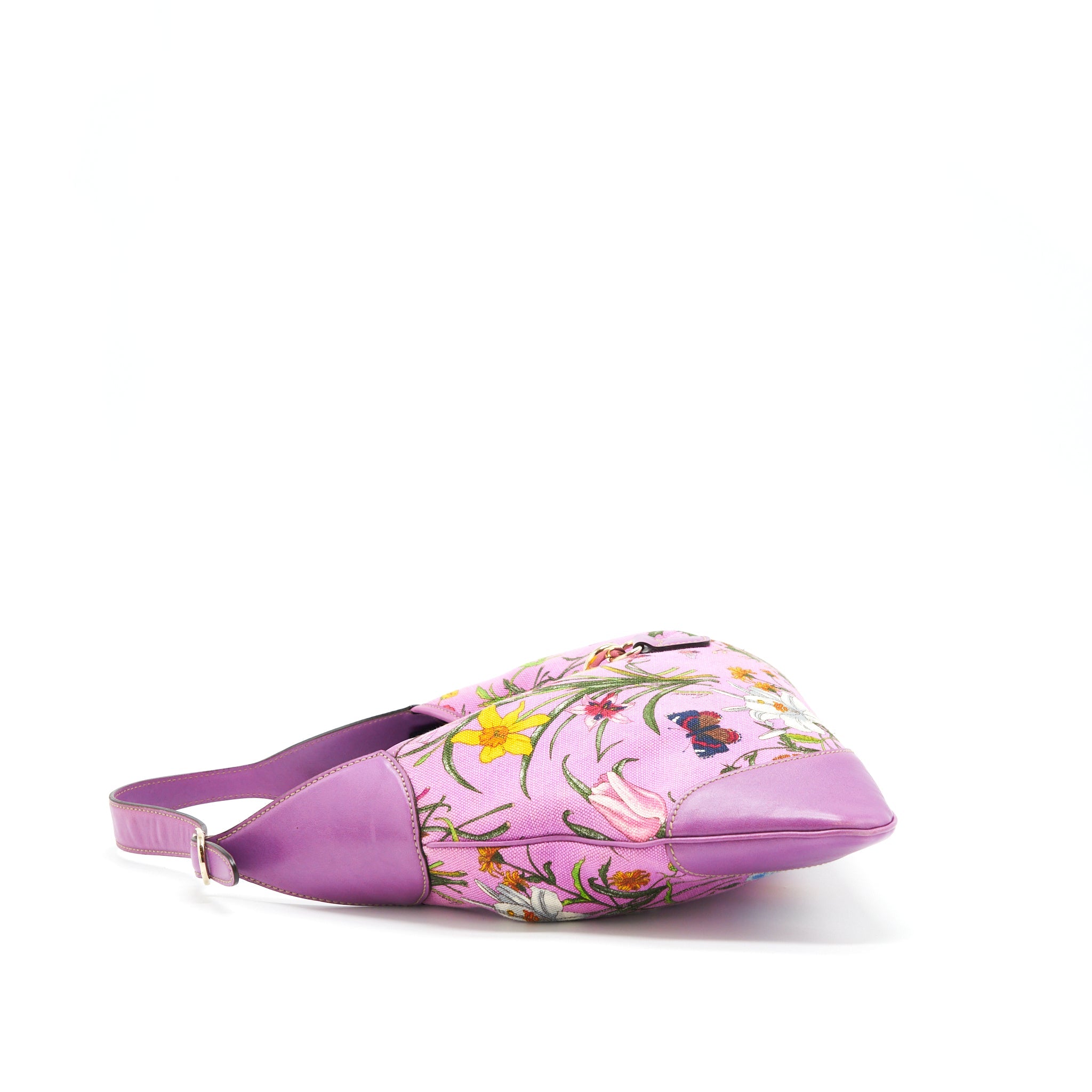 GUCCI FLORA JACKIE BAG CANVAS AND LEATHER MULTICOLOUR GHW