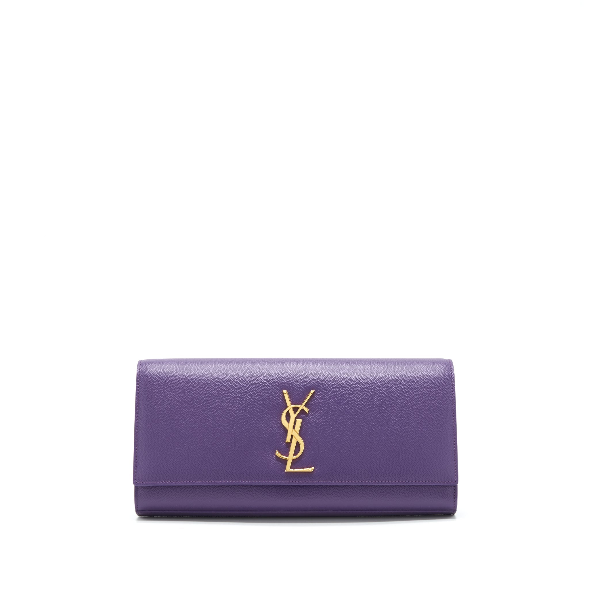 SAINT LAURENT/YSL CLUTCH CAVIAR PURPLE GHW