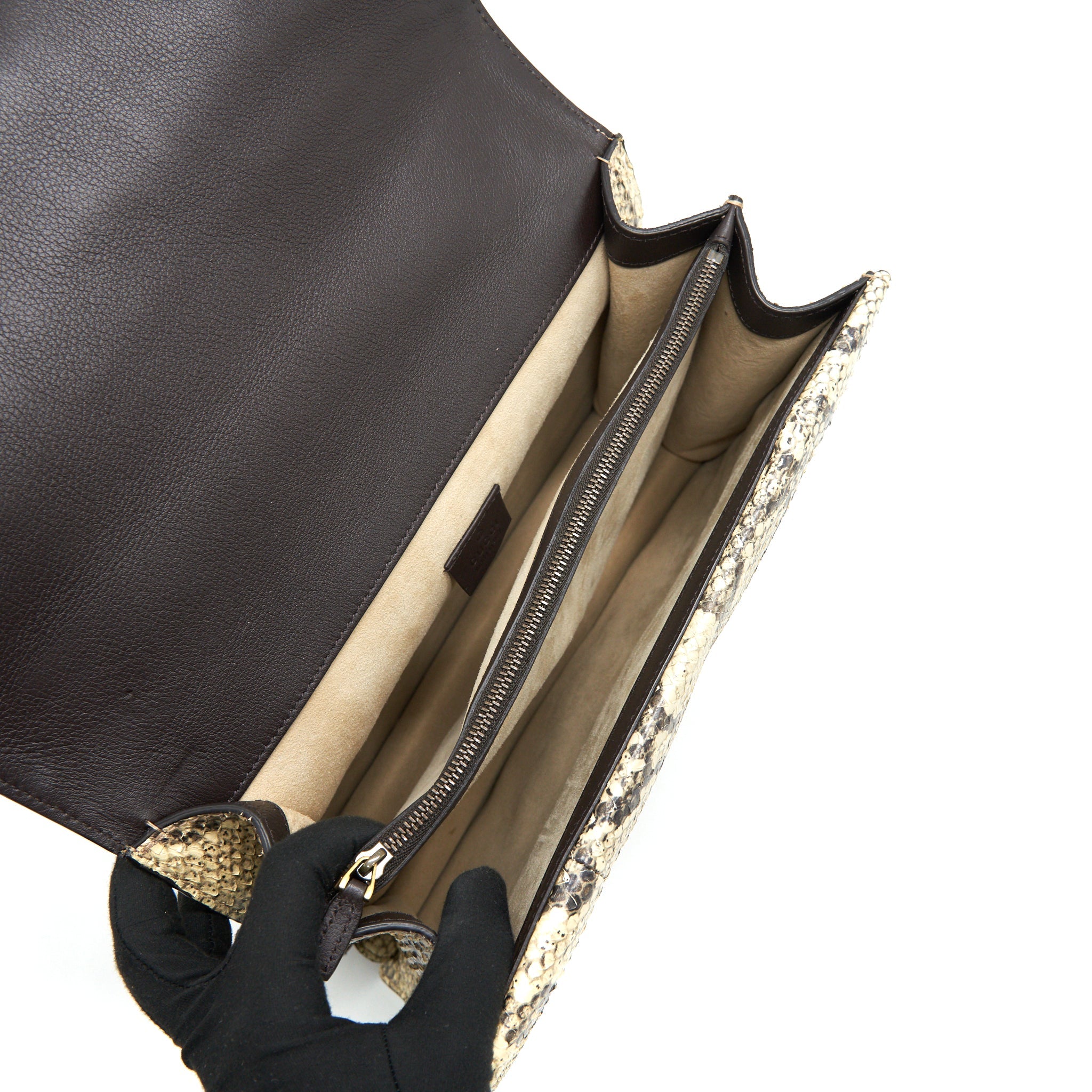 GUCCI DIONYSUS PYTHON MEDIUM SHOULDER BAG IN BEIGE
