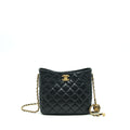 CHANEL 22S PEARL CRUSH HOBO BAG LAMBSKIN BLACK GHW (MICROCHIP)