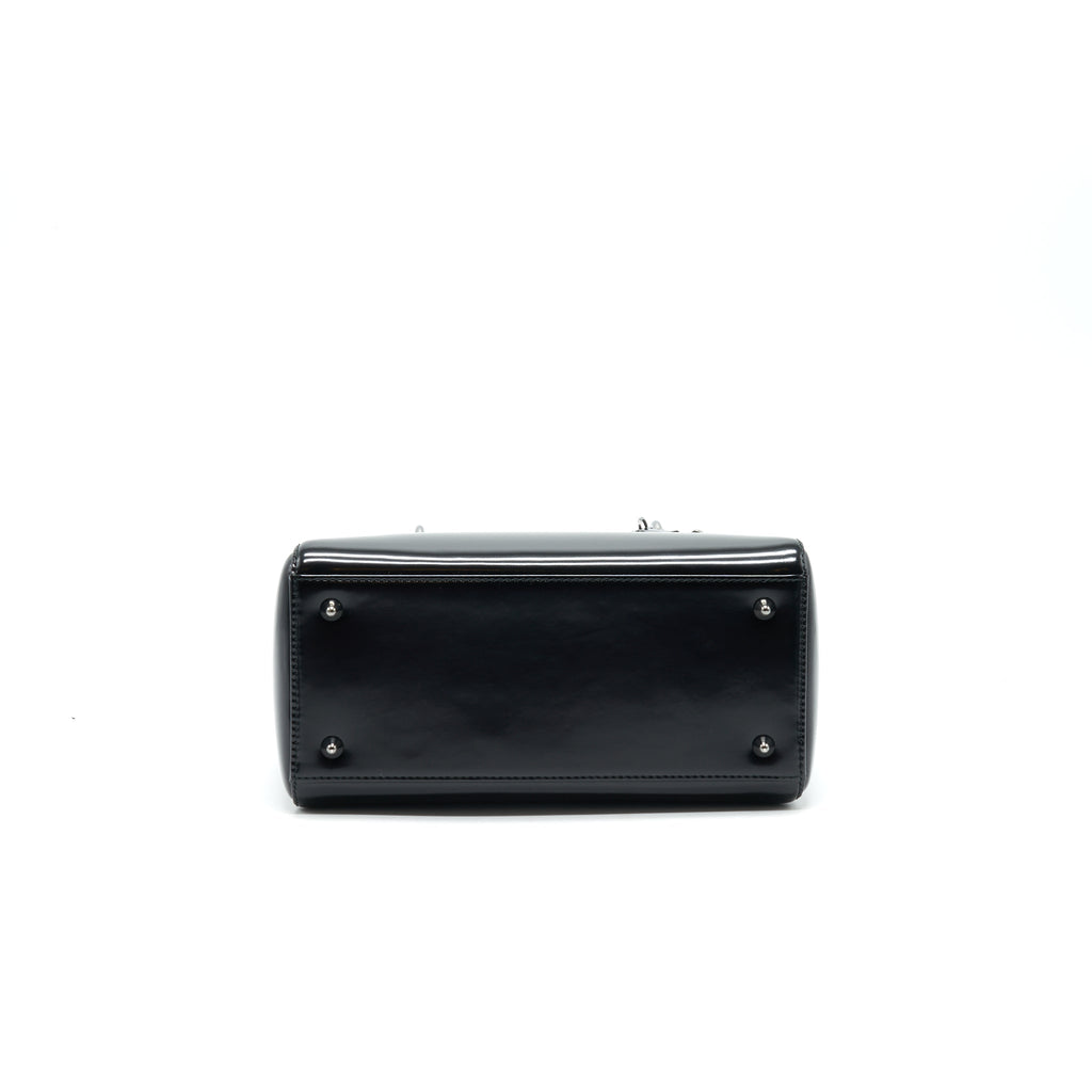 CHRISTIAN DIOR MEDIUM LADY DIOR CALFSKIN IN BLACK BHW