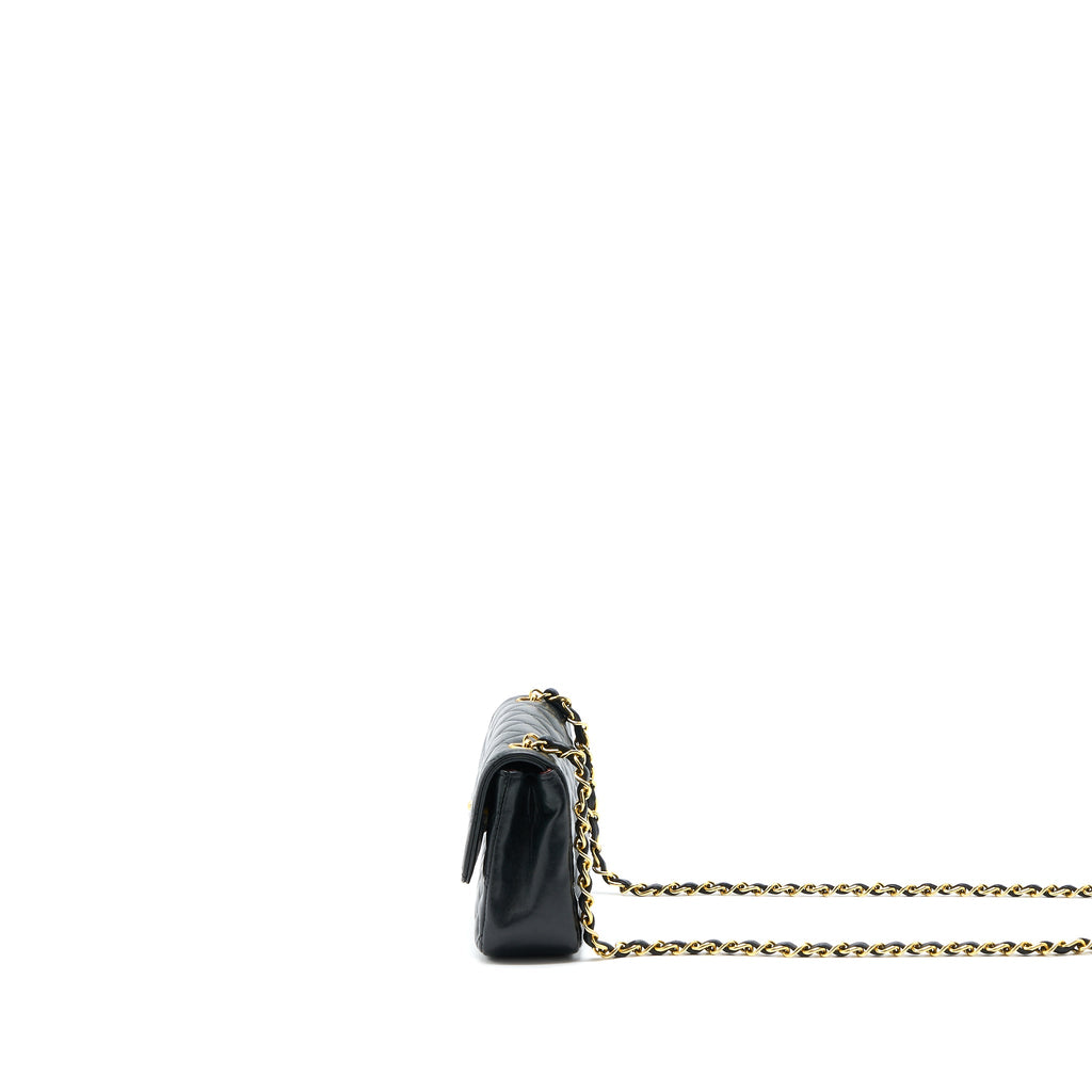 CHANEL VINTAGE MINI FLAP BAG LAMBSKIN BLACK GHW