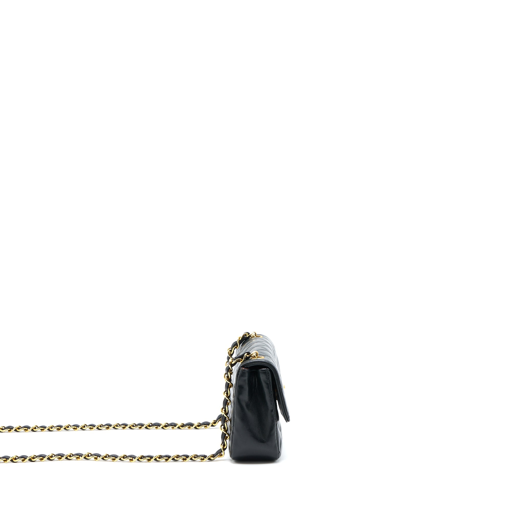 CHANEL VINTAGE MINI FLAP BAG LAMBSKIN BLACK GHW