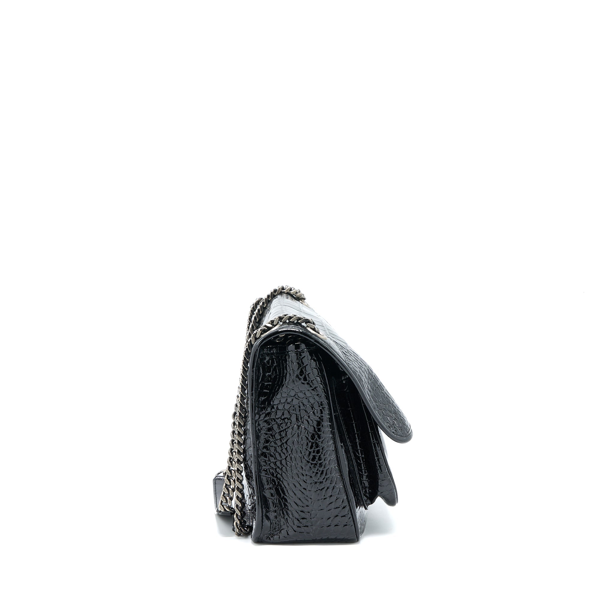 SAINT LAURENT MEDIUM NIKI CHAIN BAG PATENT BLACK SHW