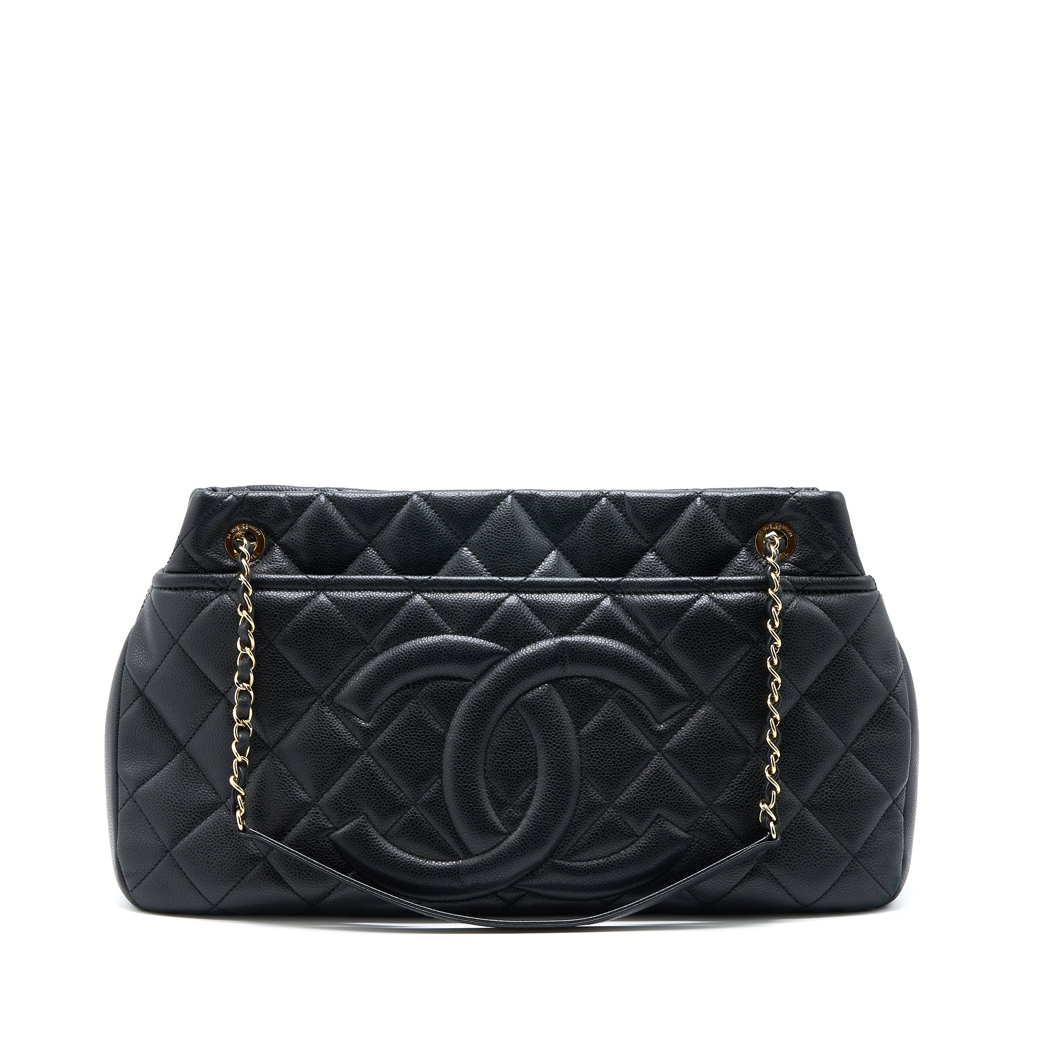 CHANEL MATELASSE CHAIN TOTE BAG CAVIAR BLACK GHW