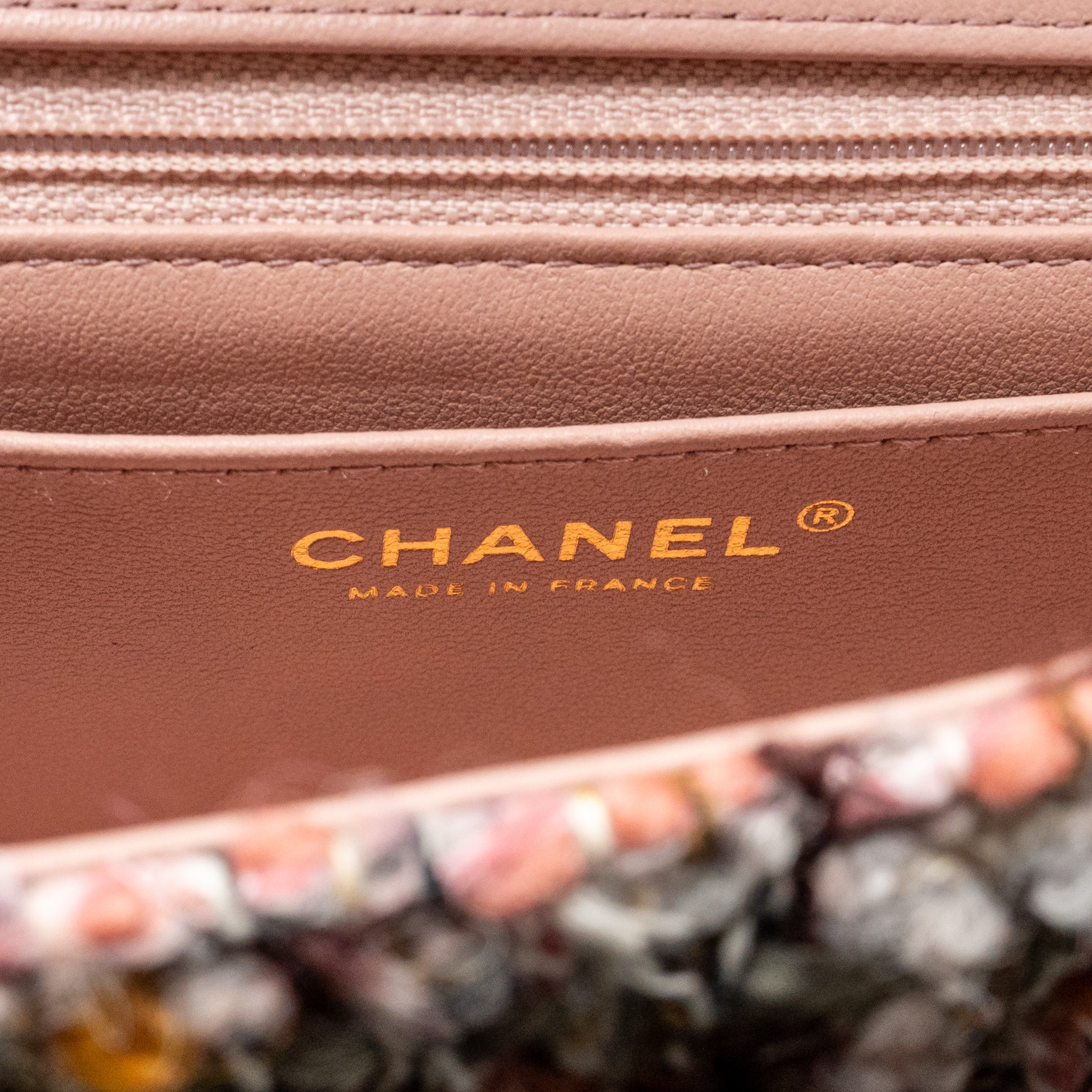 CHANEL 23K MINI RECTANGULAR FLAP BAG TWEED PINK / MULTICOLOUR LGHW (MICROCHIP)