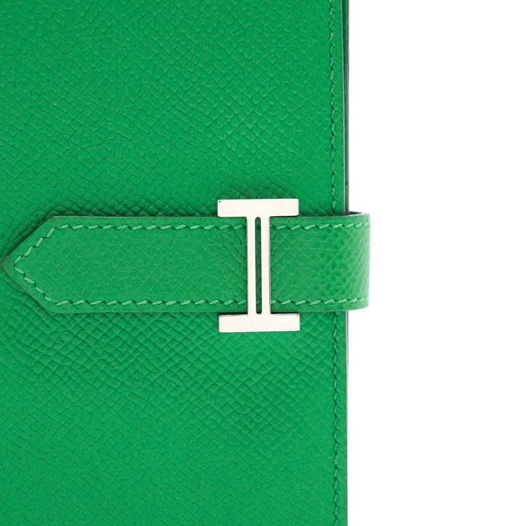 HERMES BEARN WALLET GREEN SHW EPSOM LEATHER