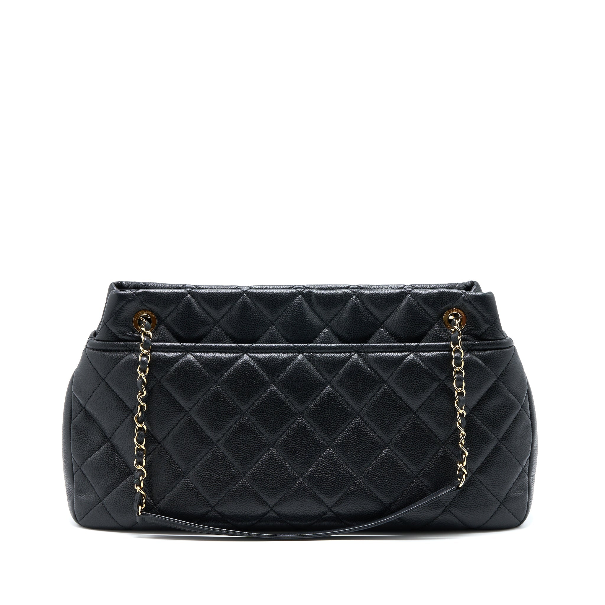CHANEL MATELASSE CHAIN TOTE BAG CAVIAR BLACK GHW