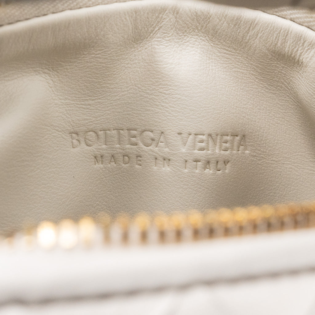 BOTTEGA VENETA MINI JODIE LAMBSKIN CHALK GHW