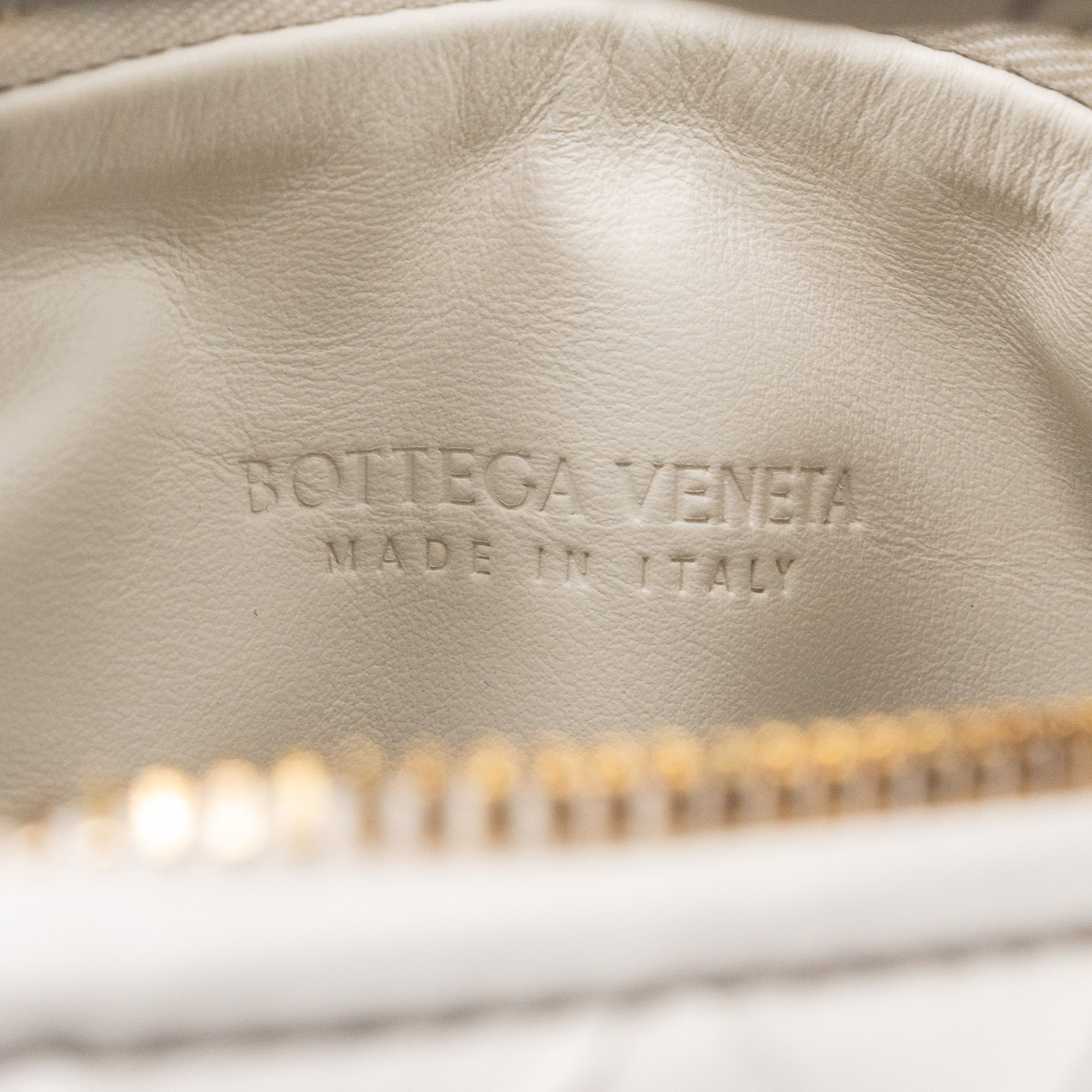 BOTTEGA VENETA MINI JODIE LAMBSKIN CHALK GHW