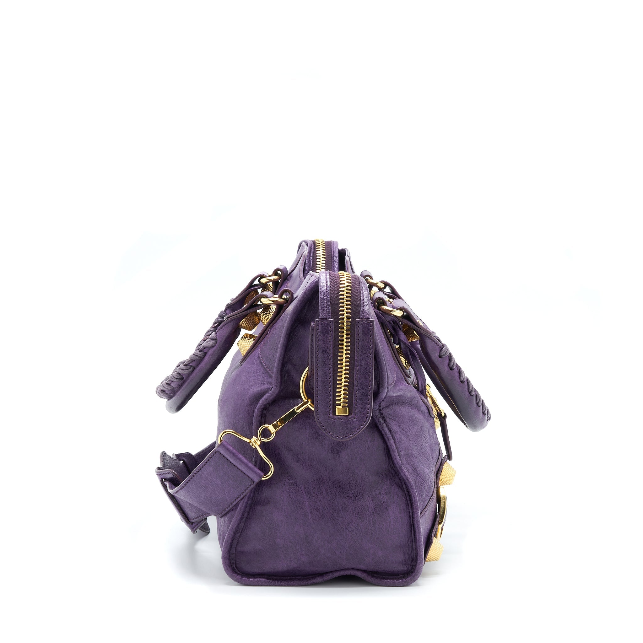 BALENCIAGA GIANT CITY BAG PURPLE GHW