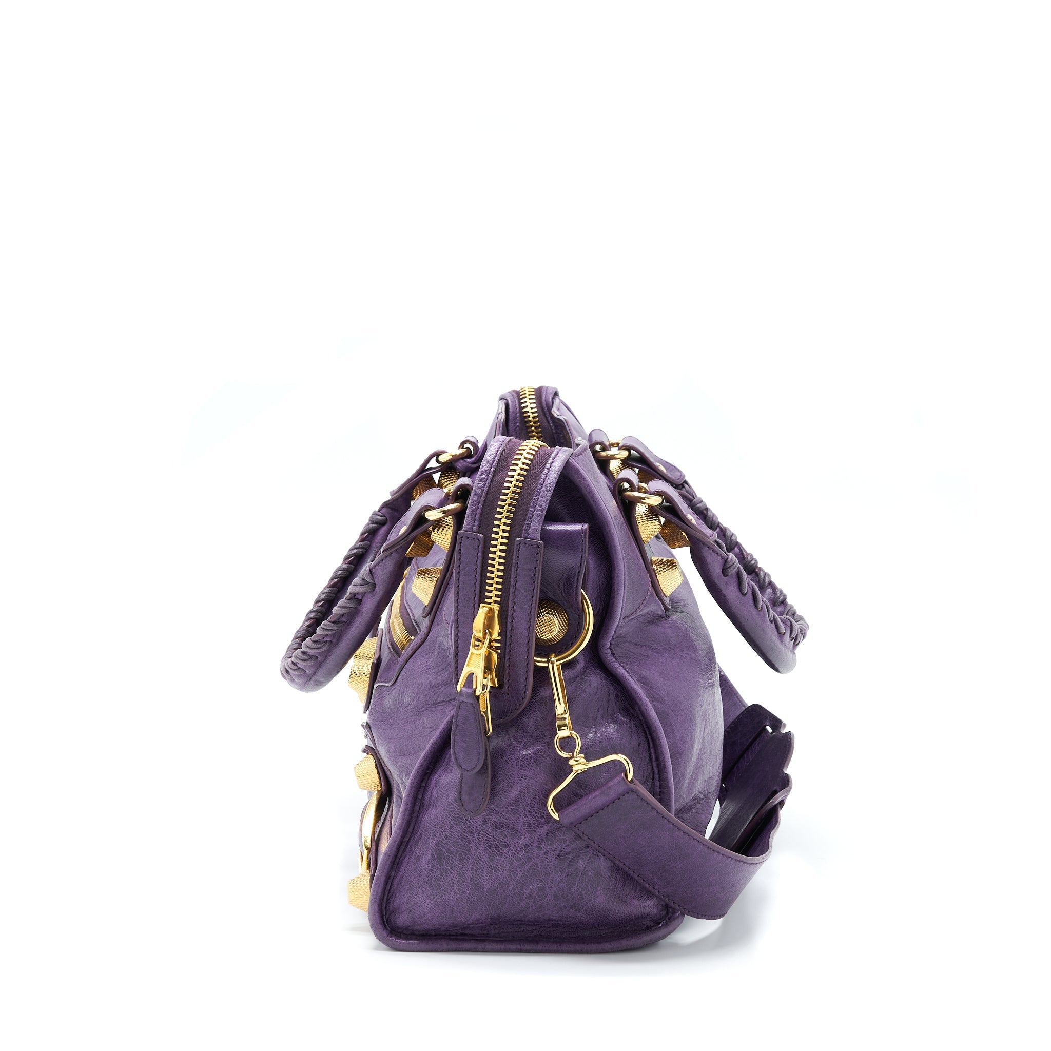BALENCIAGA GIANT CITY BAG PURPLE GHW
