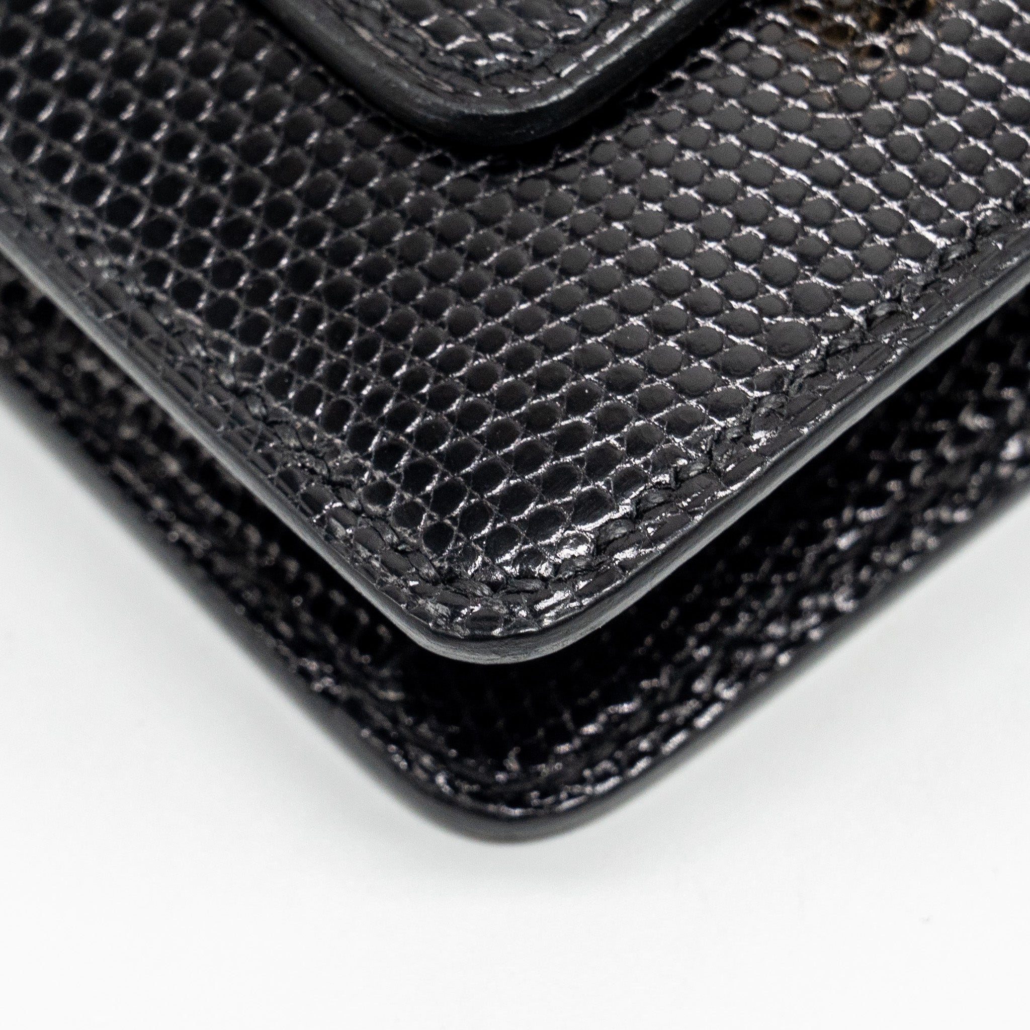 HERMES ROULIS SLIM LIZARD BLACK GHW