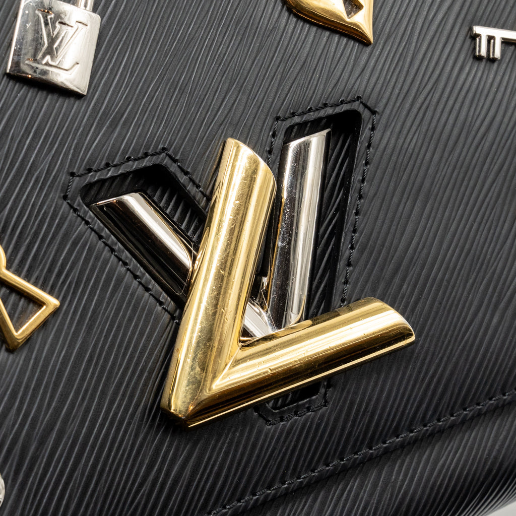 LOUIS VUITTON LOVE LOCK TWIST MM EPI BLACK MULTICOLOUR HARDWARE