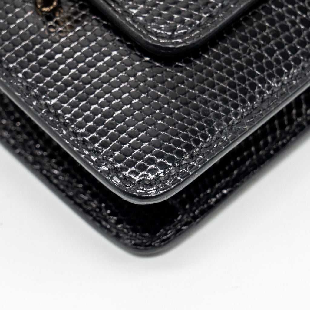 HERMES ROULIS SLIM LIZARD BLACK GHW