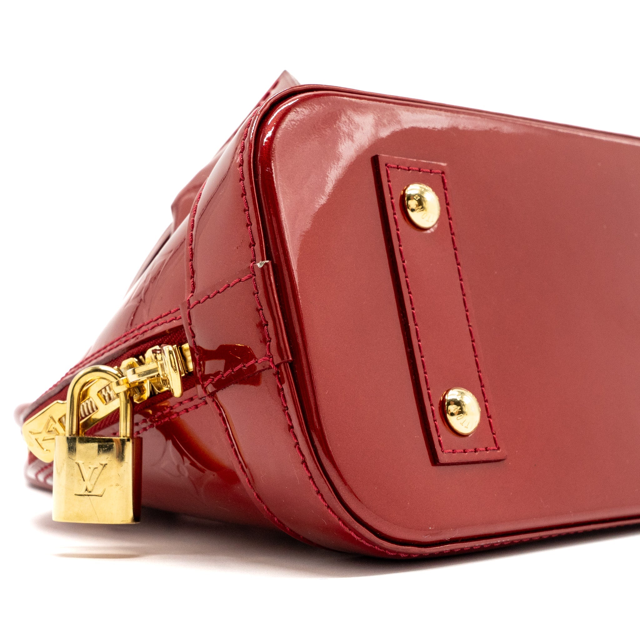 LOUIS VUITTON ALMA BB PATENT RED GHW