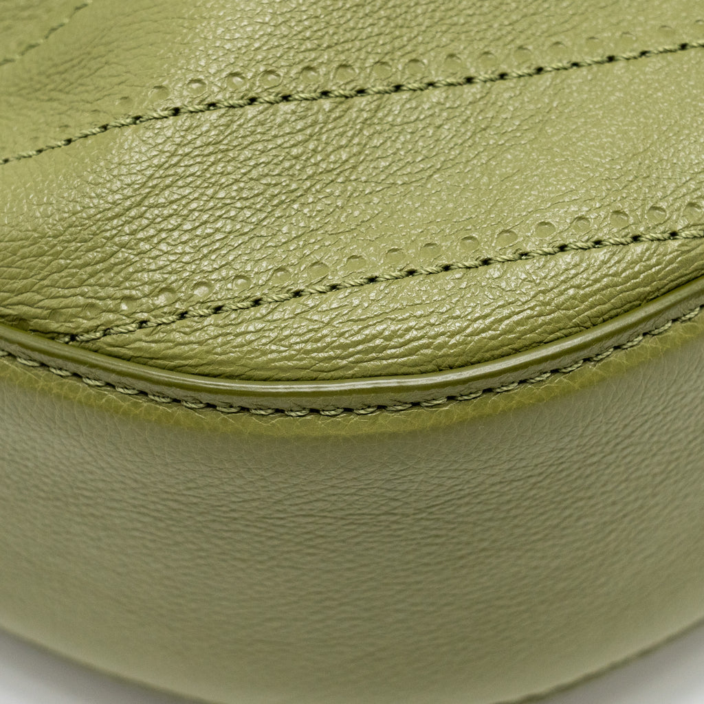 CHANEL DRAWSTRING BUCKET BAG GRAINED CALFSKIN OLIVE GREEN GHW