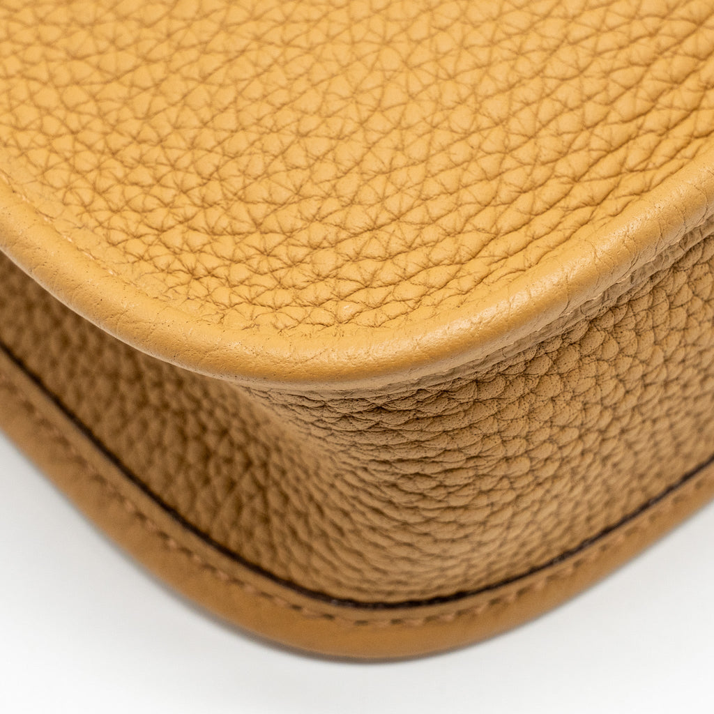 HERMES MINI EVELYNE CLEMENCE BISCUIT / CAMEL GHW