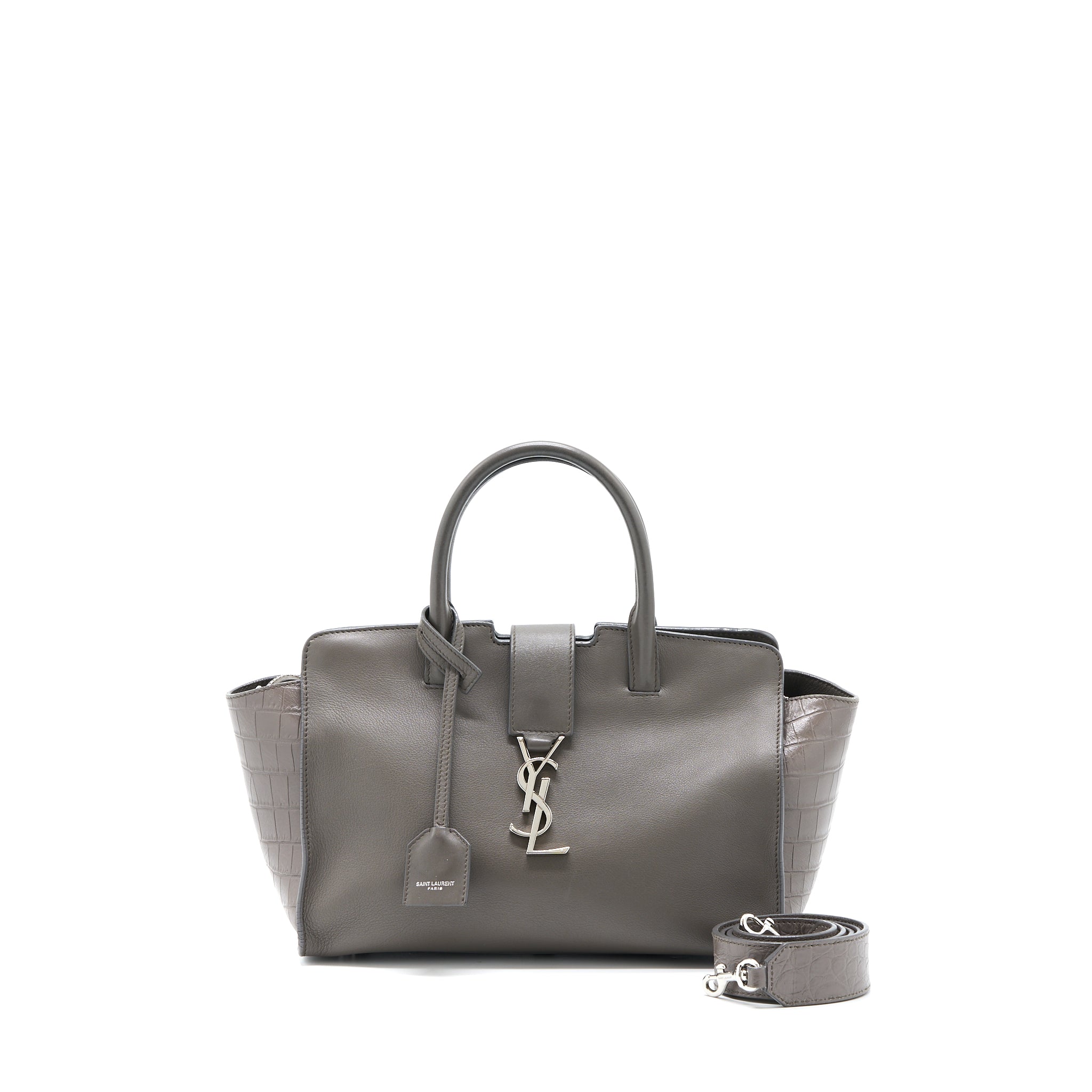 SAINT LAURENT CABAS TOTE BAG GREY SHW