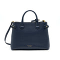BURBERRY LEATHER/ CANVAS TOTE BAG NAVY GHW