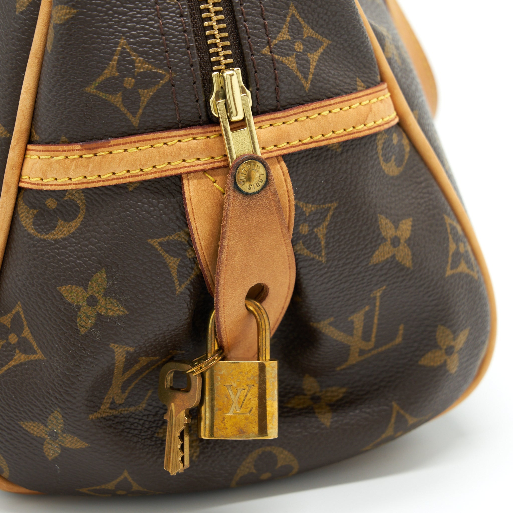 LOUIS VUITTON MONTORGUEIL PM TOTE BAG MONOGRAM CANVAS GHW