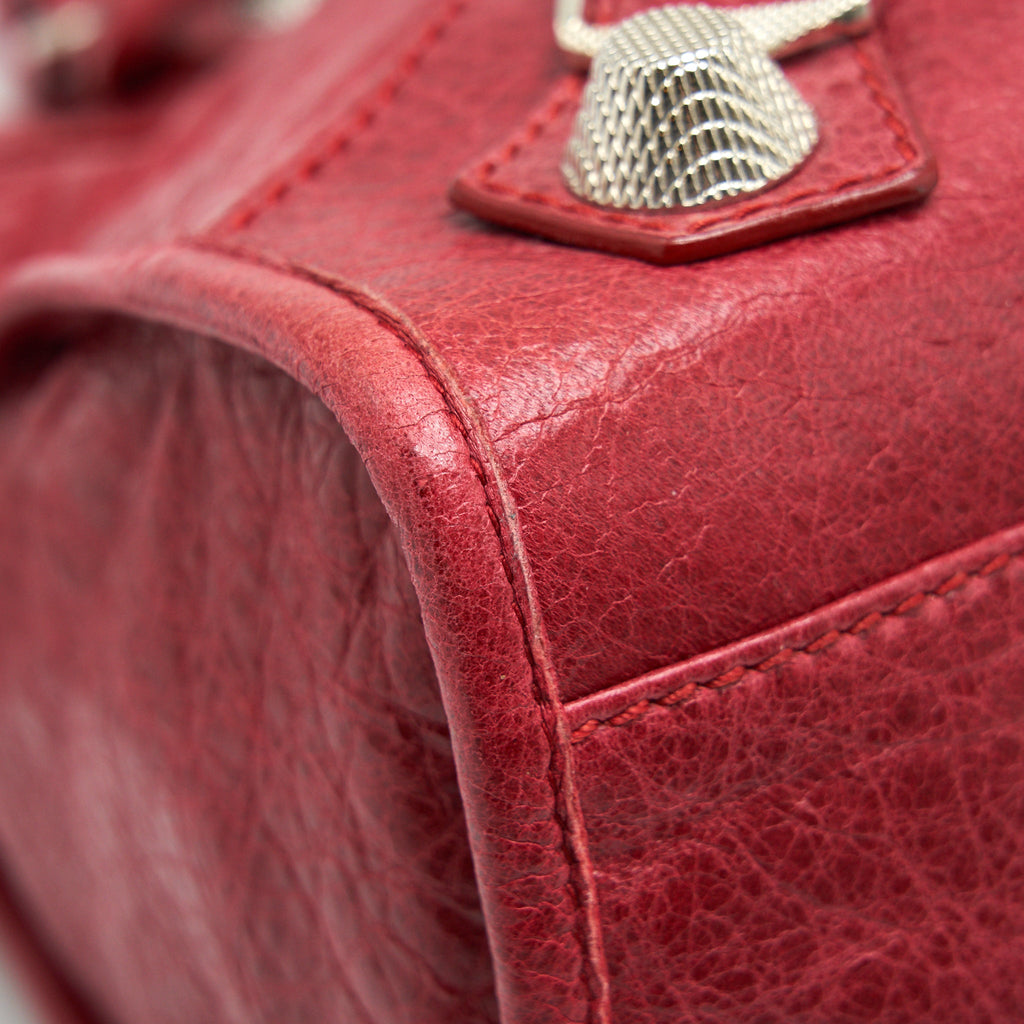 BALENCIAGA GIANT CITY BAG RED SHW