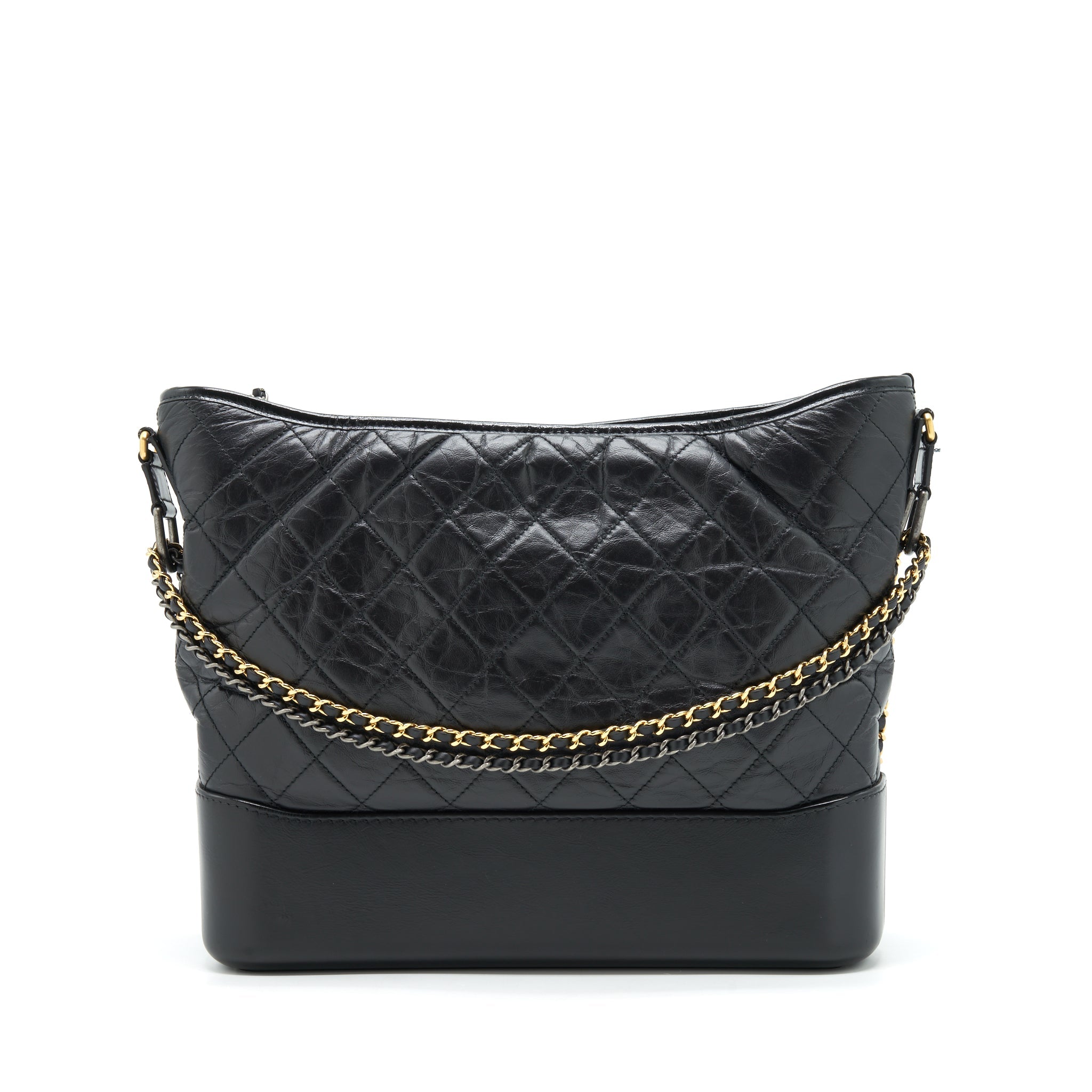 CHANEL GABRIELLE HOBO BAG XL BLACK WITH GOLD/SLIVER HARDWARE