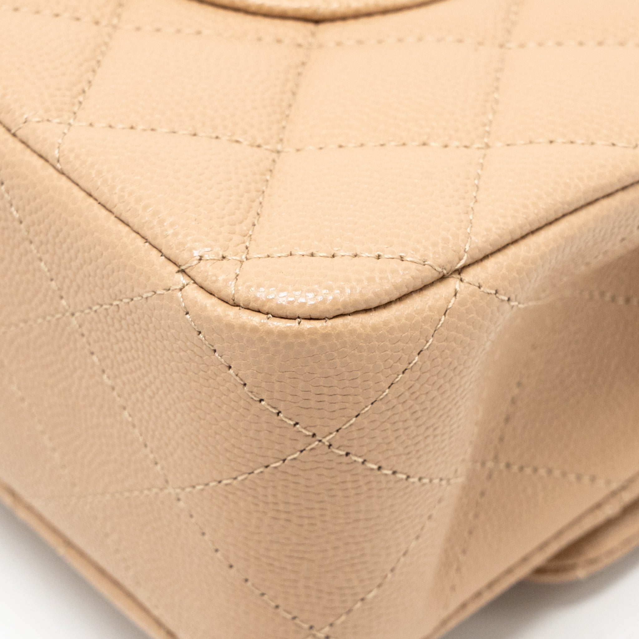 CHANEL MEDIUM CLASSIC DOUBLE FLAP BAG CAVIAR DARK BEIGE LGHW