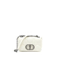 DIOR SMALL DIOR CARO BAG LATTE QUILTED MACROCANNAGE CALFSKIN WHITE BLACK HARDWARE