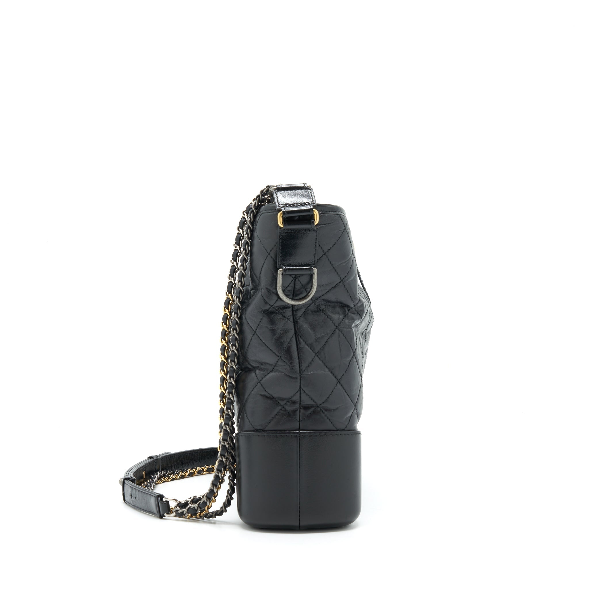 CHANEL GABRIELLE HOBO BAG XL BLACK WITH GOLD/SLIVER HARDWARE