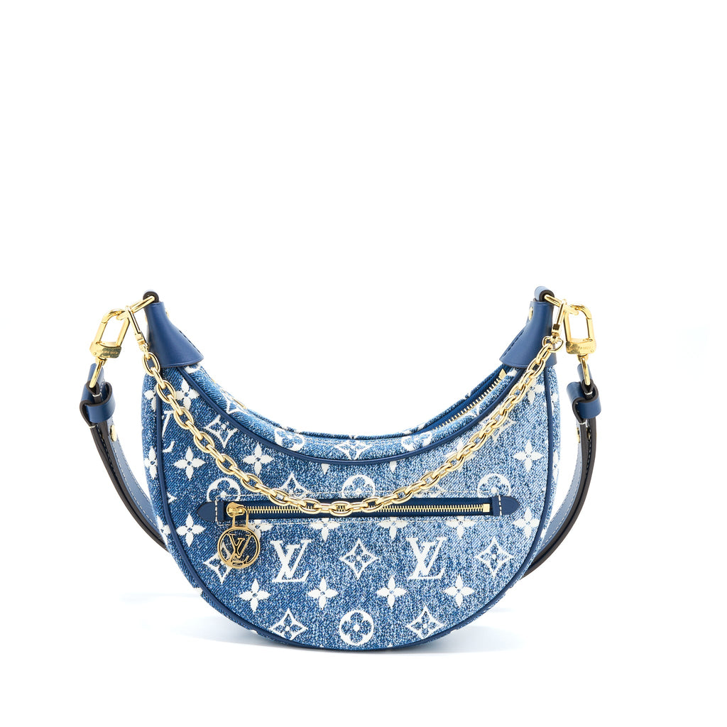 LOUIS VUITTON HALF MOON LOOP BAG DENIM BLUE GHW