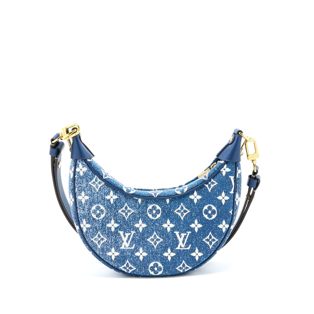 LOUIS VUITTON HALF MOON LOOP BAG DENIM BLUE GHW