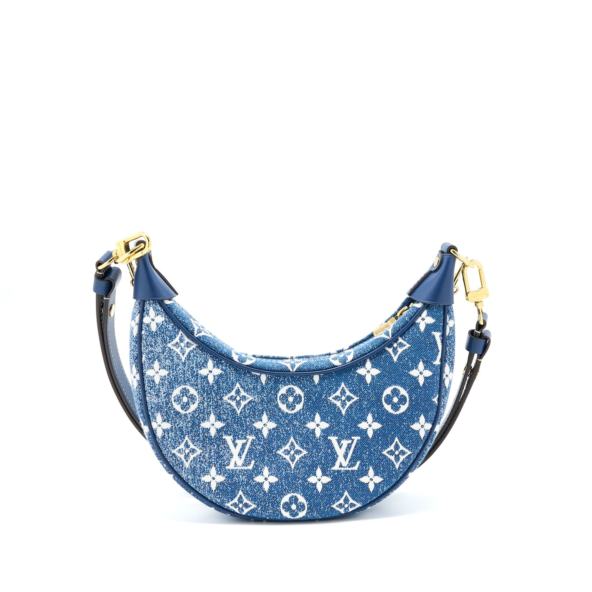 LOUIS VUITTON HALF MOON LOOP BAG DENIM BLUE GHW