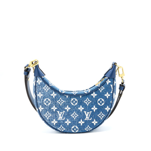 LOUIS VUITTON HALF MOON LOOP BAG DENIM BLUE GHW