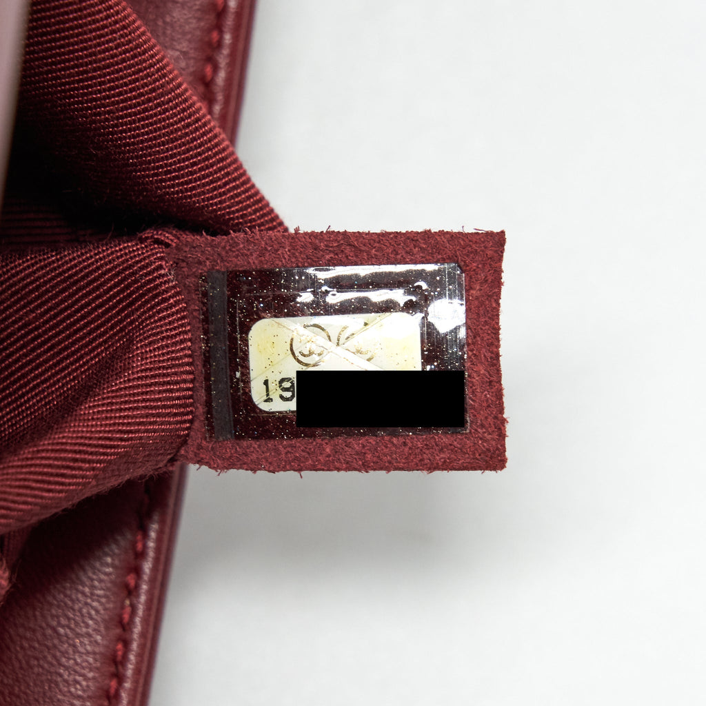 CHANEL MEDIUM BOY BAG LAMBSKIN BURGUNDY GHW