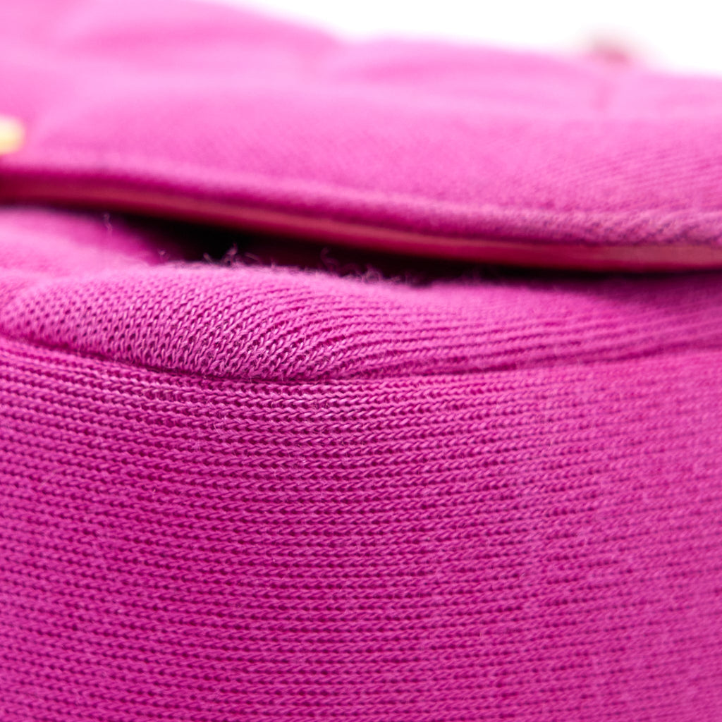 CHANEL SEASONAL MINI FLAP BAG FABRIC PINK LGHW