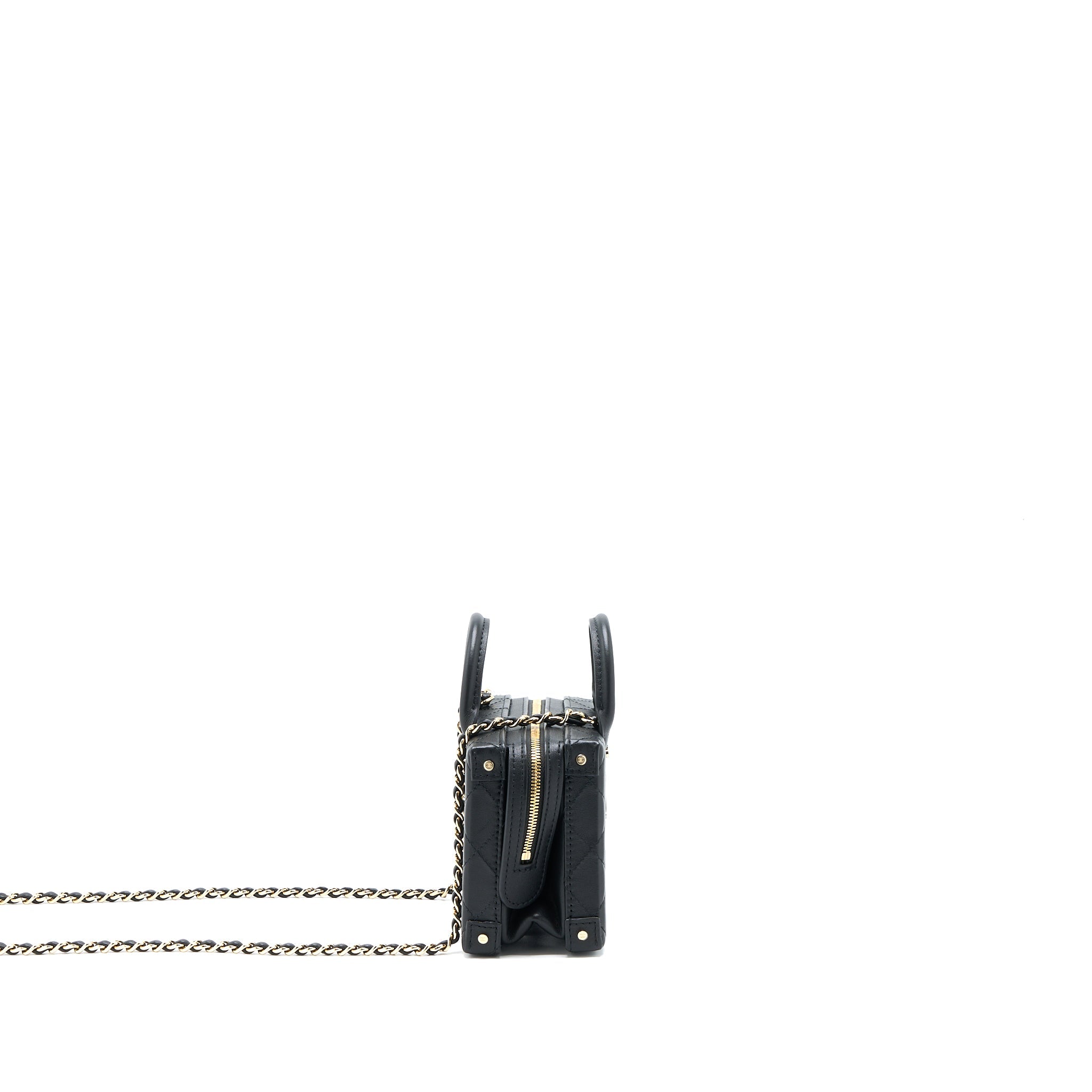 CHANEL 22B SMALL VANITY CASE CALFSKIN BLACK GHW (MICROCHIP)