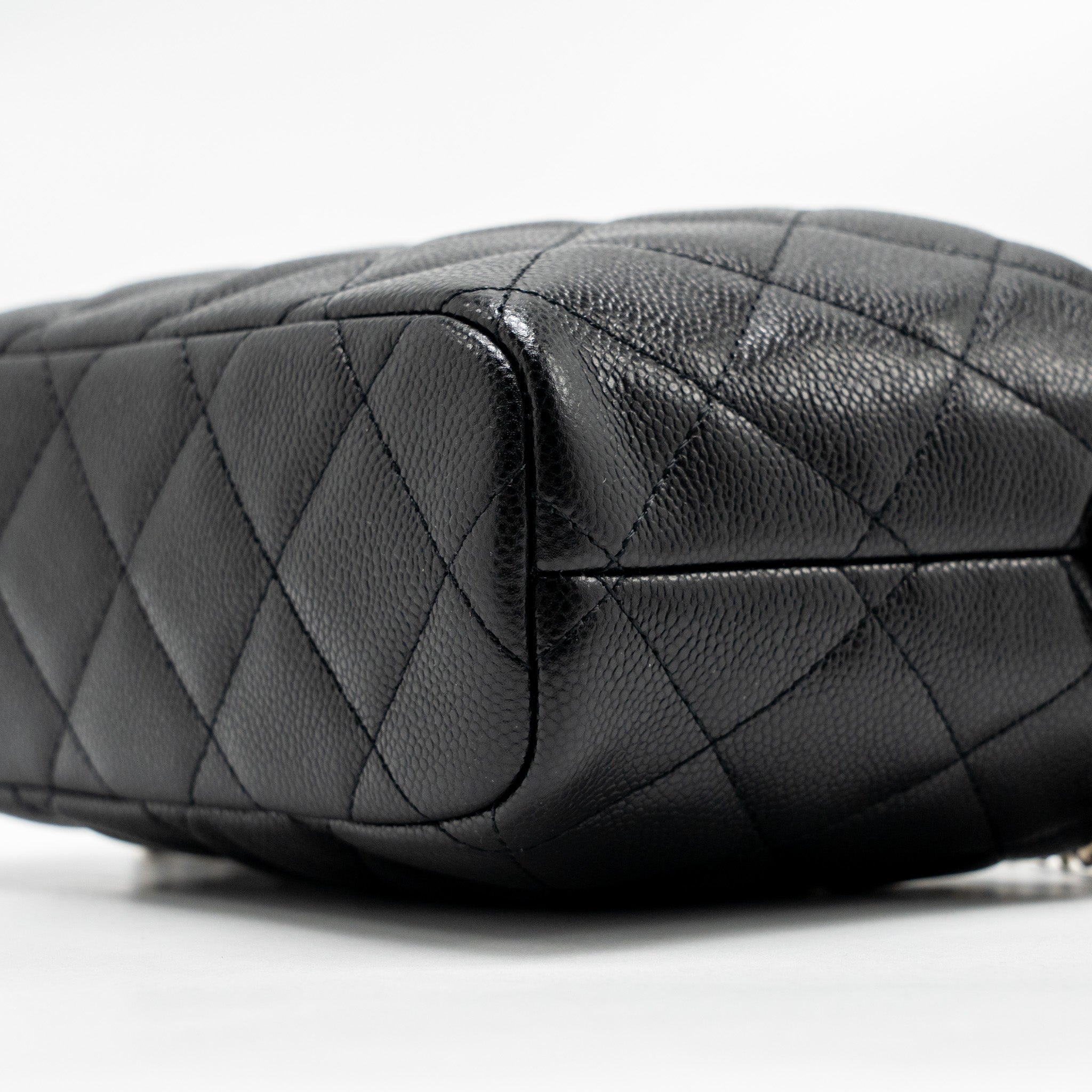 CHANEL 25C QUILTED HOBO BAG CAVIAR BLACK LGHW (MICROCHIP)