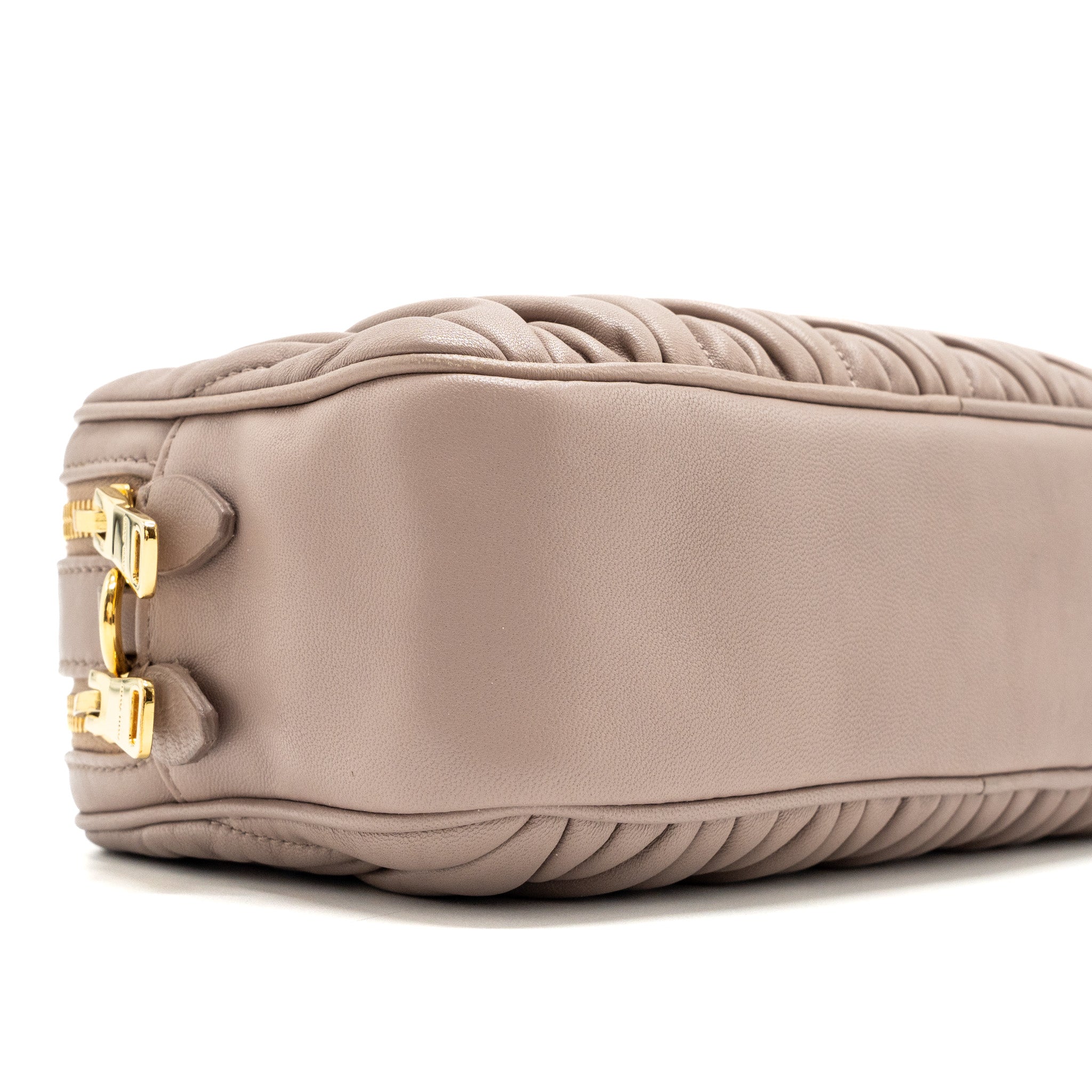 MIU MIU CAMERA CROSSBODY BAG NAPPA DUSTY PINK GHW
