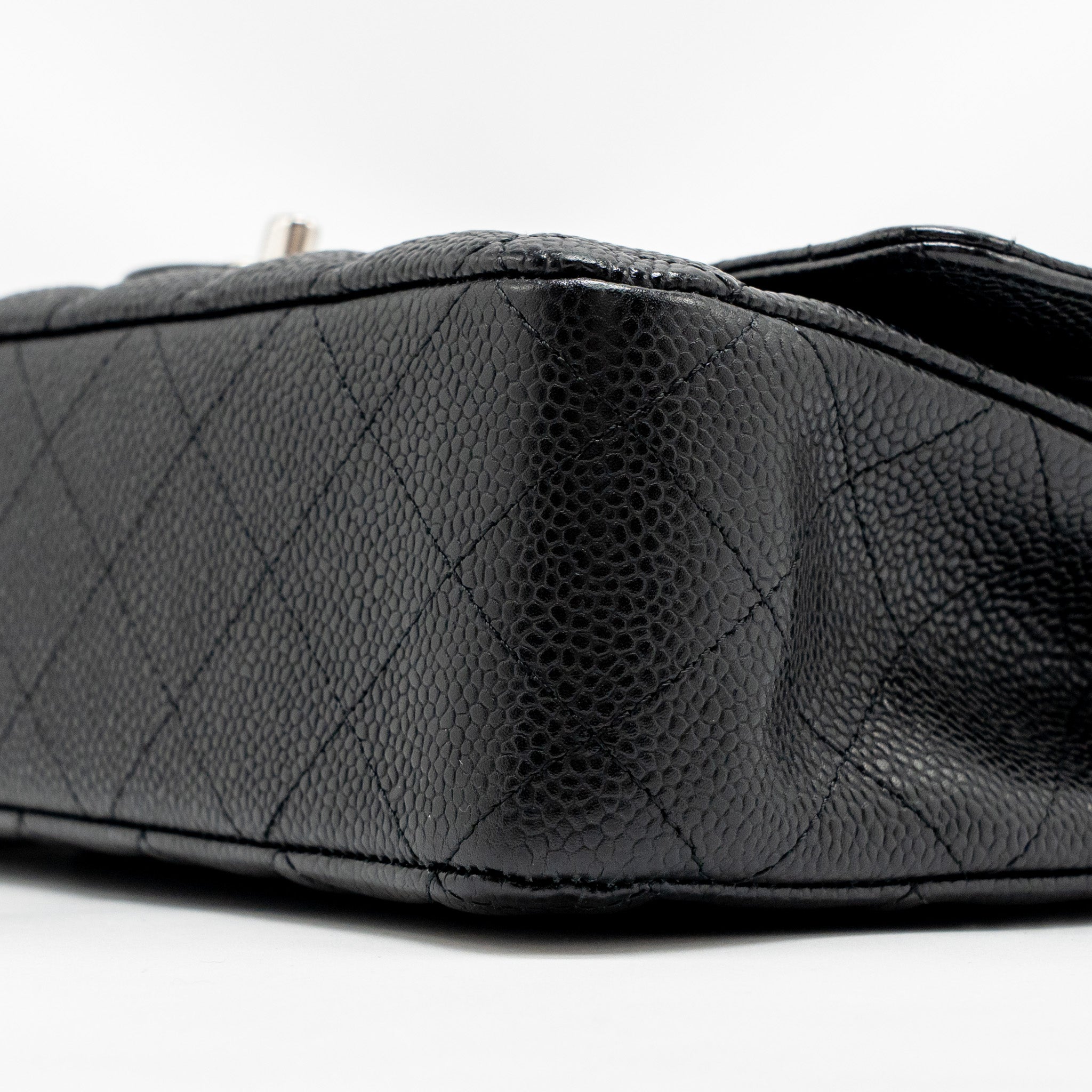 CHANEL MEDIUM CLASSIC DOUBLE FLAP BAG CAVIAR BLACK SHW