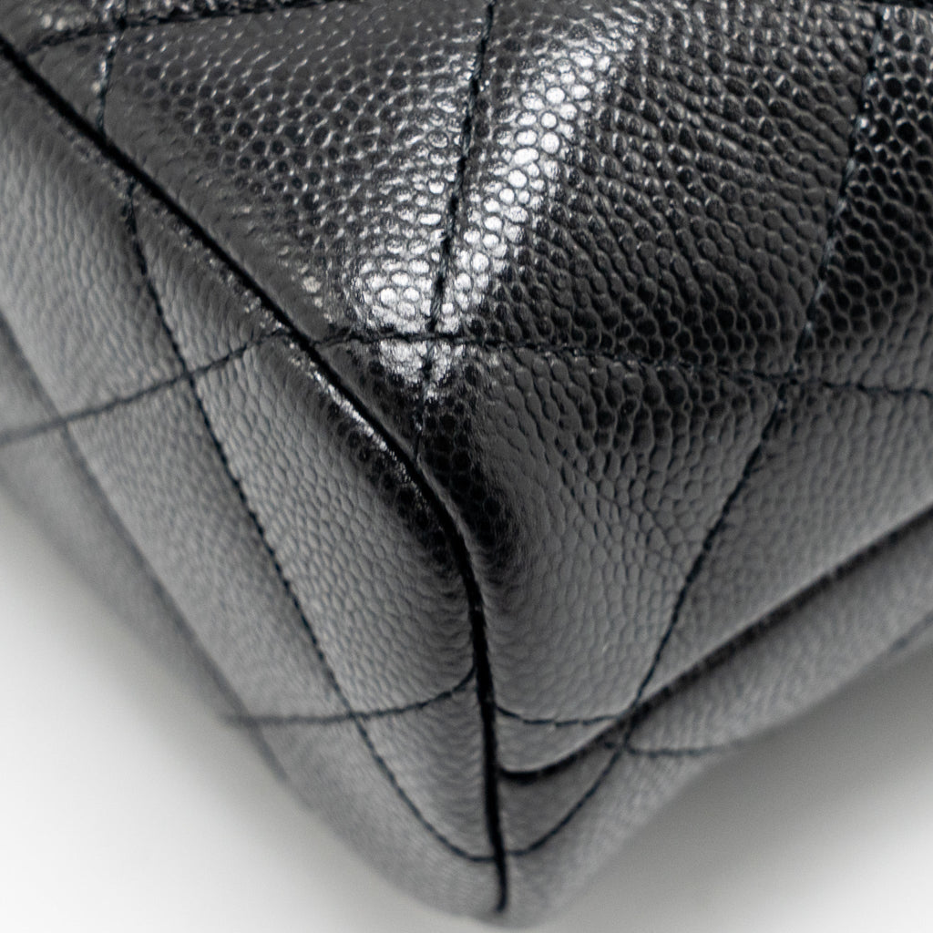 CHANEL 25C QUILTED HOBO BAG CAVIAR BLACK LGHW (MICROCHIP)