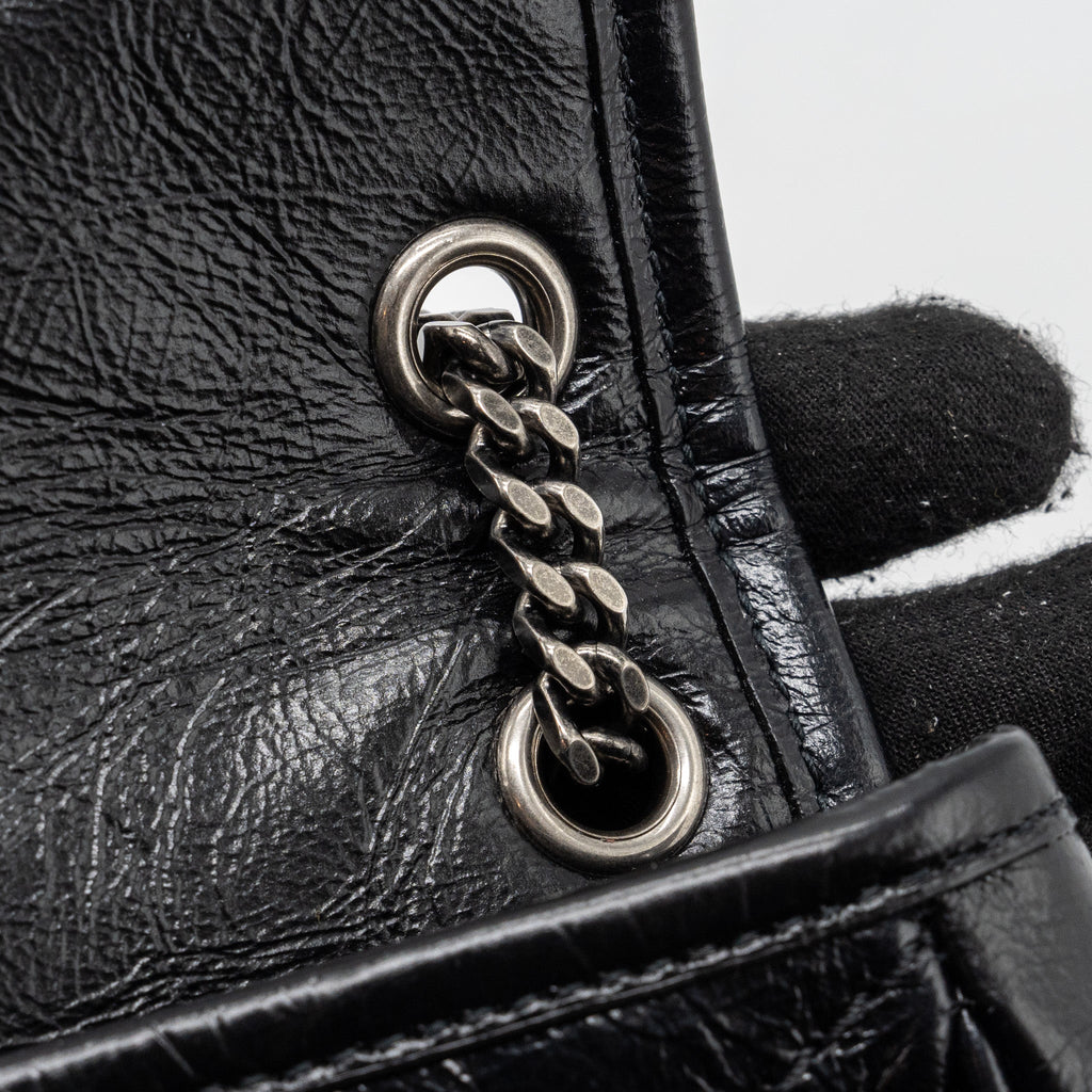 SAINT LAURENT NIKI BABY CALFSKIN BLACK RUTHENIUM HARDWARE